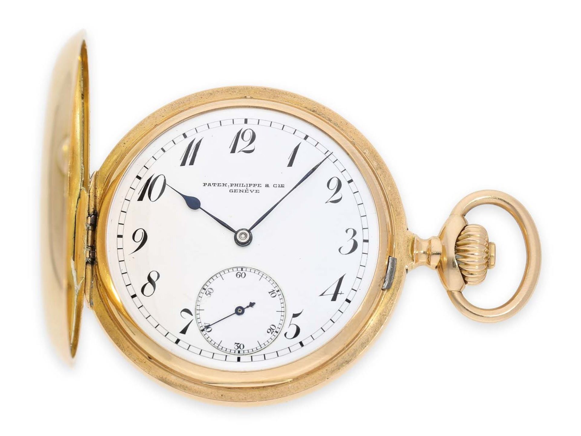 Taschenuhr: schwere Patek Philippe Goldsavonnette, Spitzenqualität, sog. Ankerchronometer No.109178,