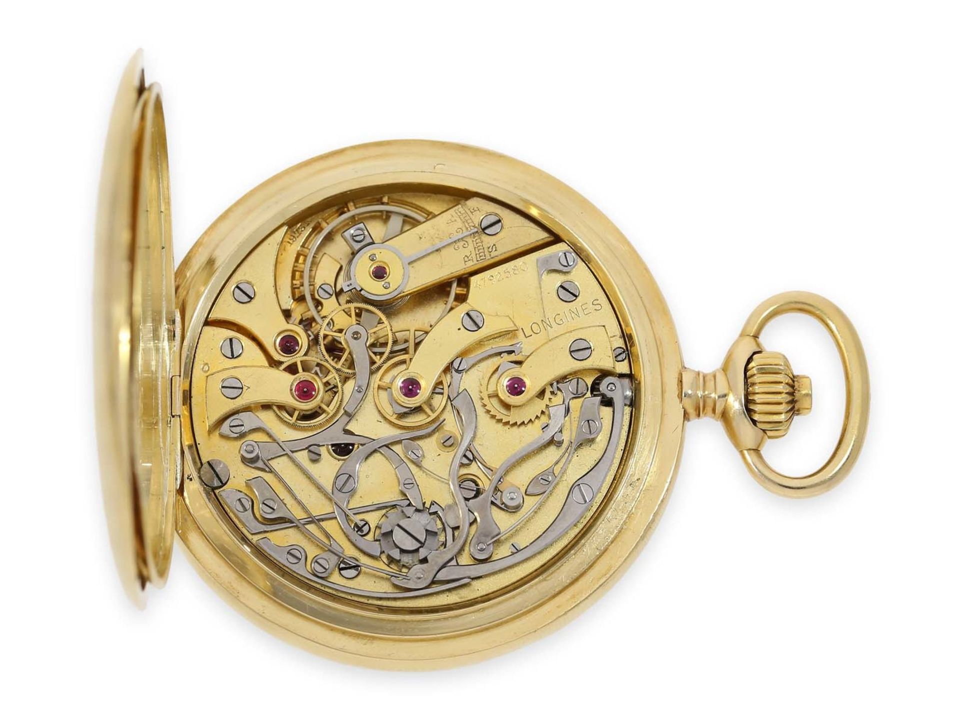 Taschenuhr: seltener, sehr hochwertiger Longines Chronograph "Chrono-Tachymeter Cadran Brevetè S.G. - Bild 3 aus 6