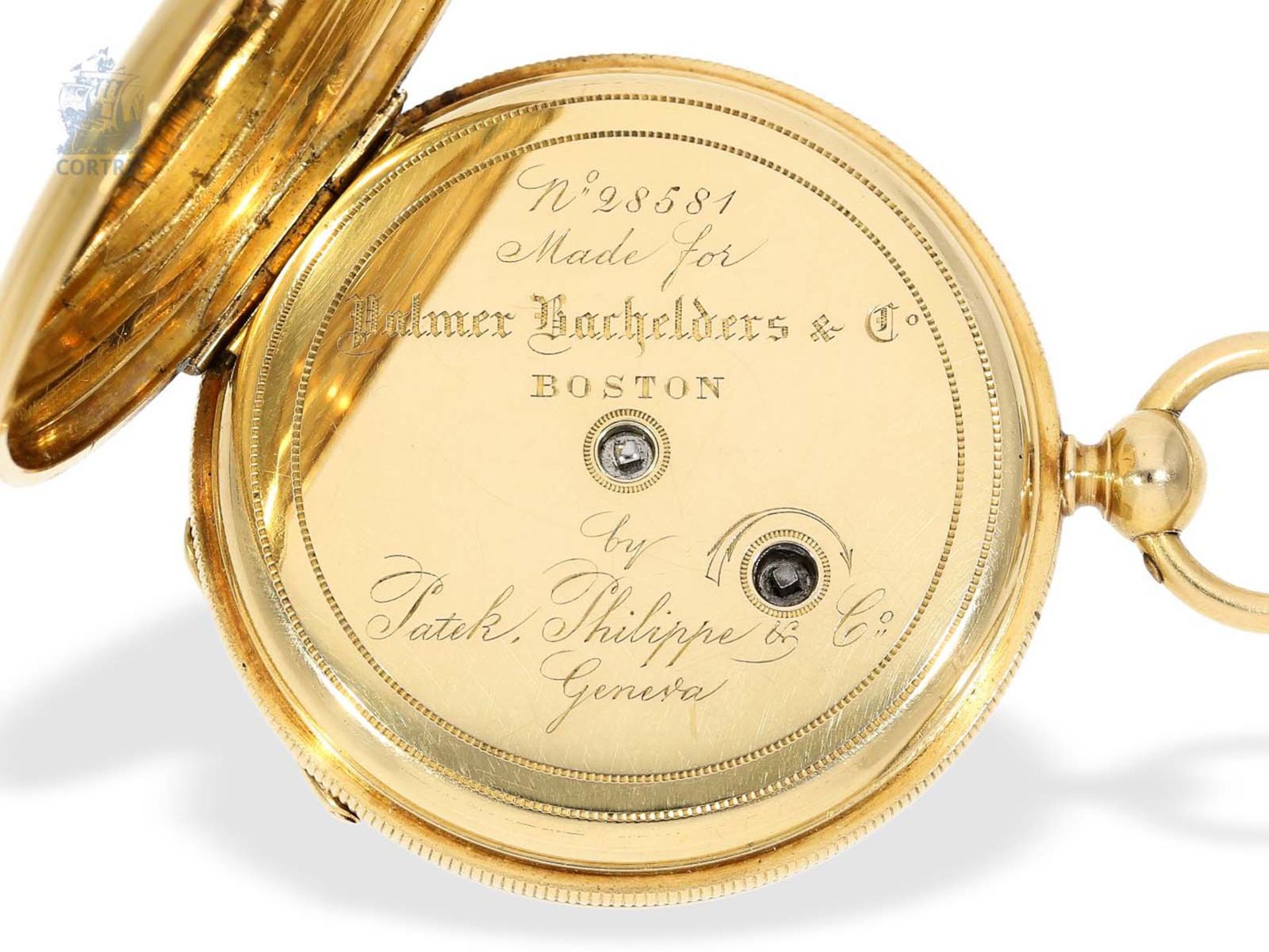 Taschenuhr: interessantes, ganz frühes Patek Philippe Ankerchronometer mit Schlüsselaufzug und - Bild 3 aus 5