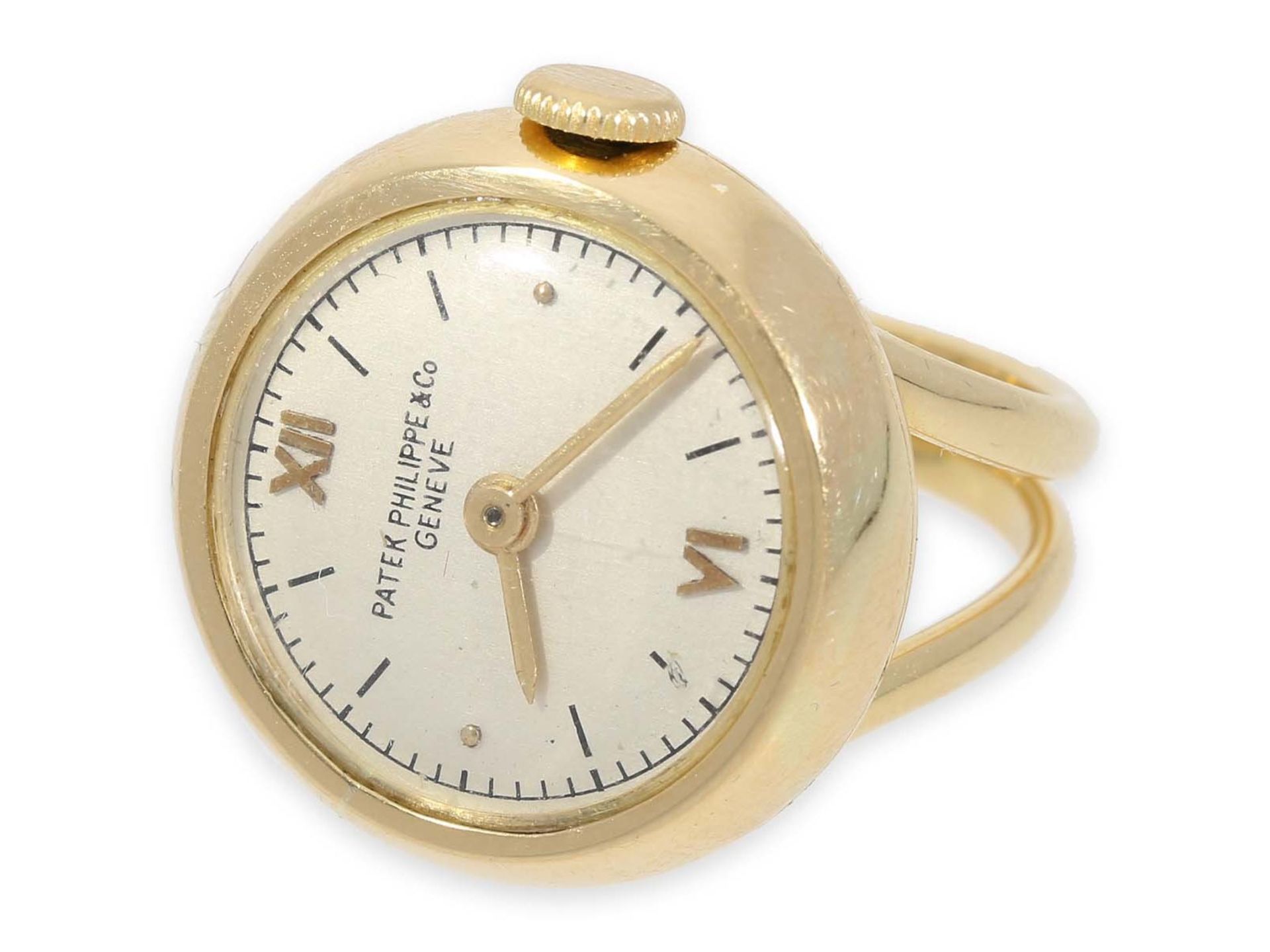 Ringuhr: außergewöhnliche Ringuhr, signiert Patek Philippe, vermutlich 30er JahreCa. Ø20mm, rundes - Bild 3 aus 6