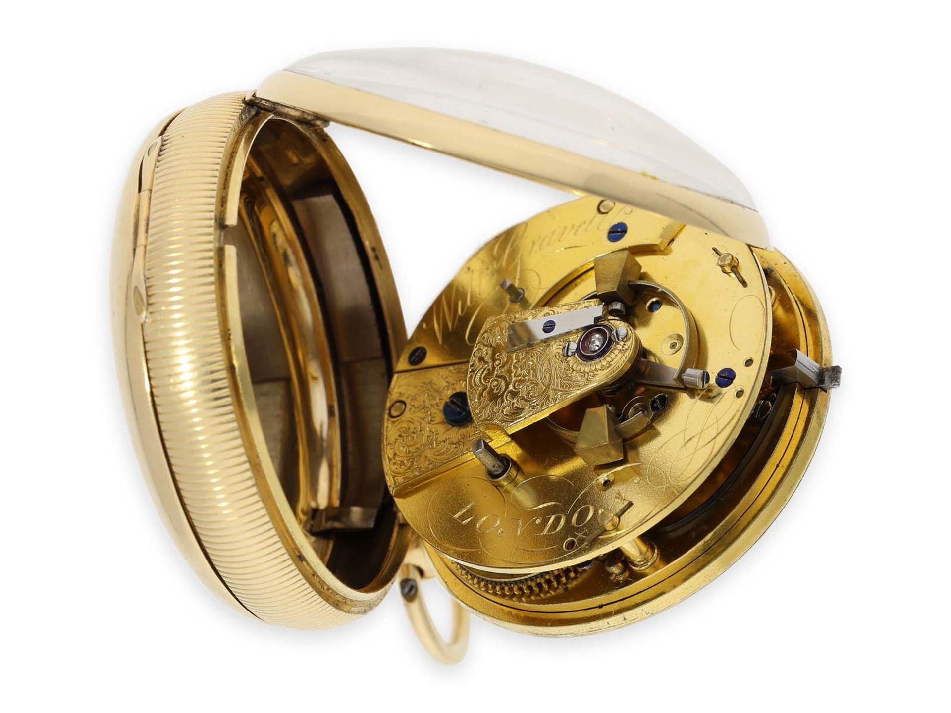 Taschenuhr: schweres, englisches Taschenchronometer mit Federchronometerhemmung nach Thomas - Image 3 of 5