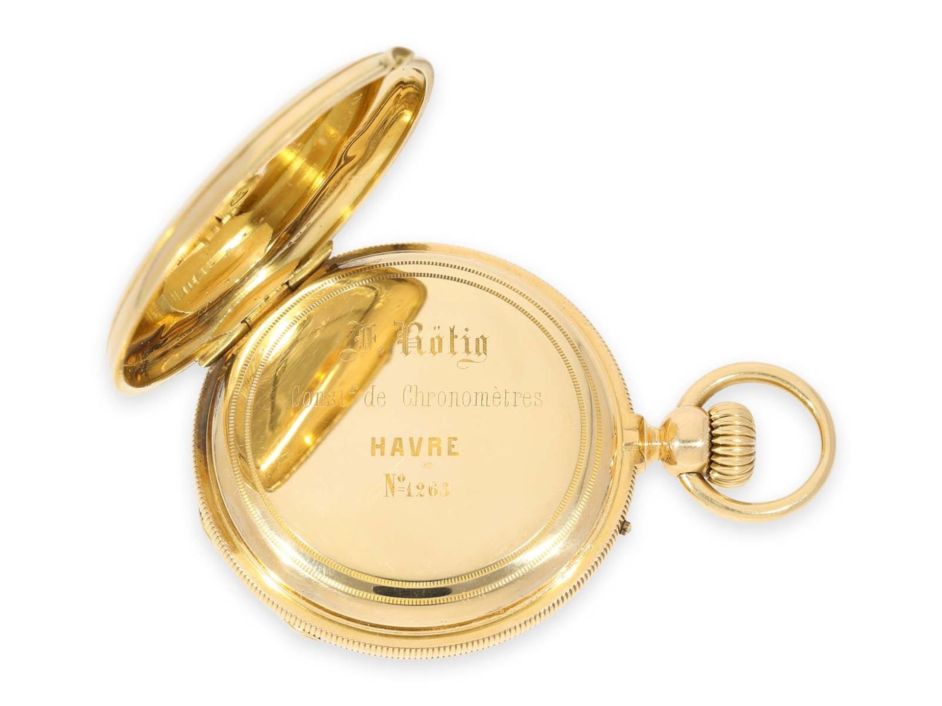 Taschenuhr: exquisites französisches Ankerchronometer in Spitzenqualität, vermutlich - Bild 7 aus 8