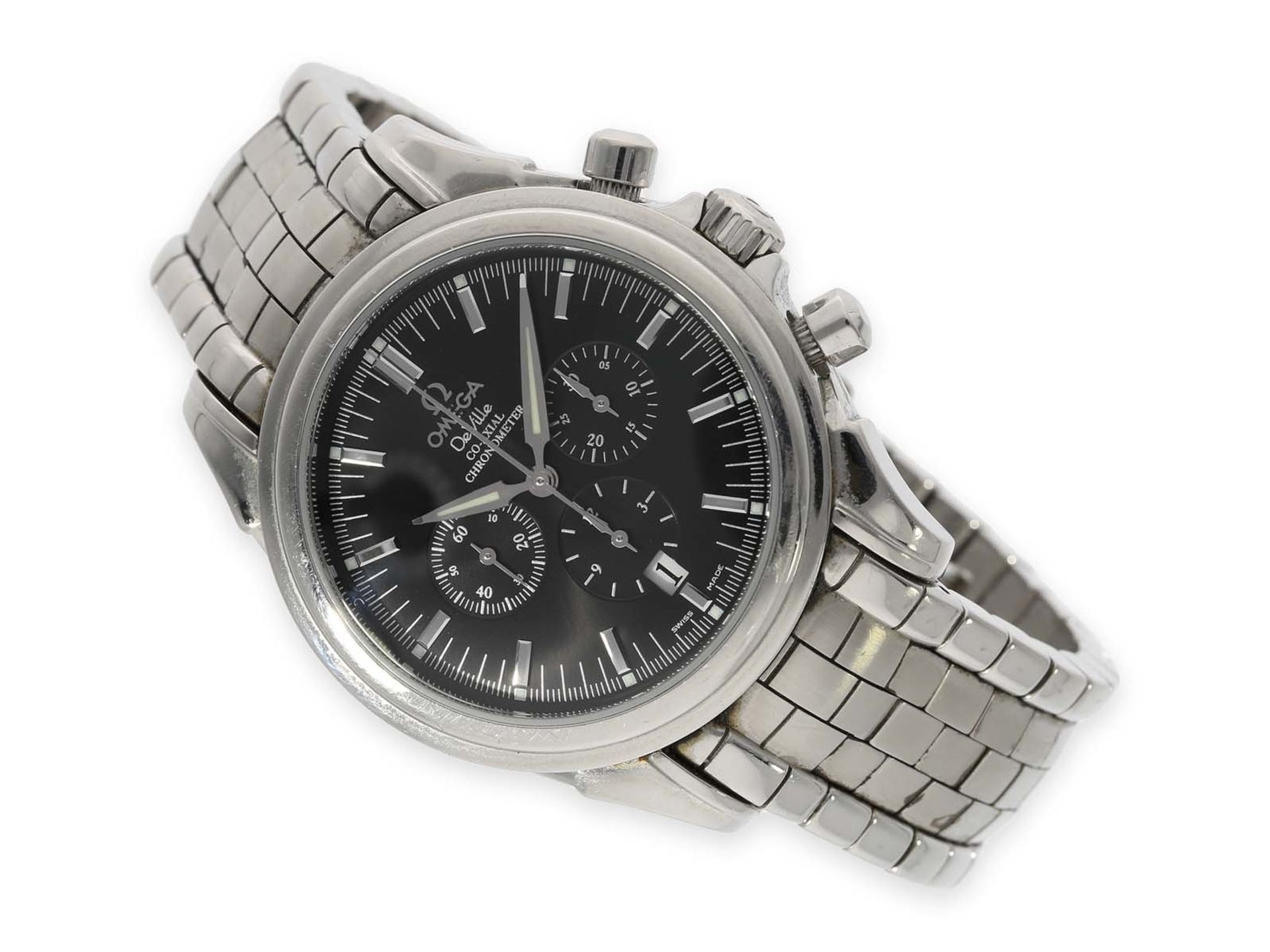 Armbanduhr: sportlicher Omega Automatik-Chronograph, Co-Axial Chronometer Referenz 48415031, - Bild 2 aus 5