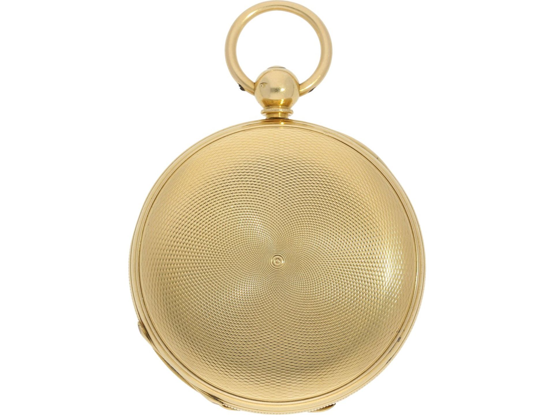 Taschenuhr: äußerst seltene 18K Goldsavonnette mit 8-Tage-Werk, England für den osmanischen Markt, - Bild 3 aus 6