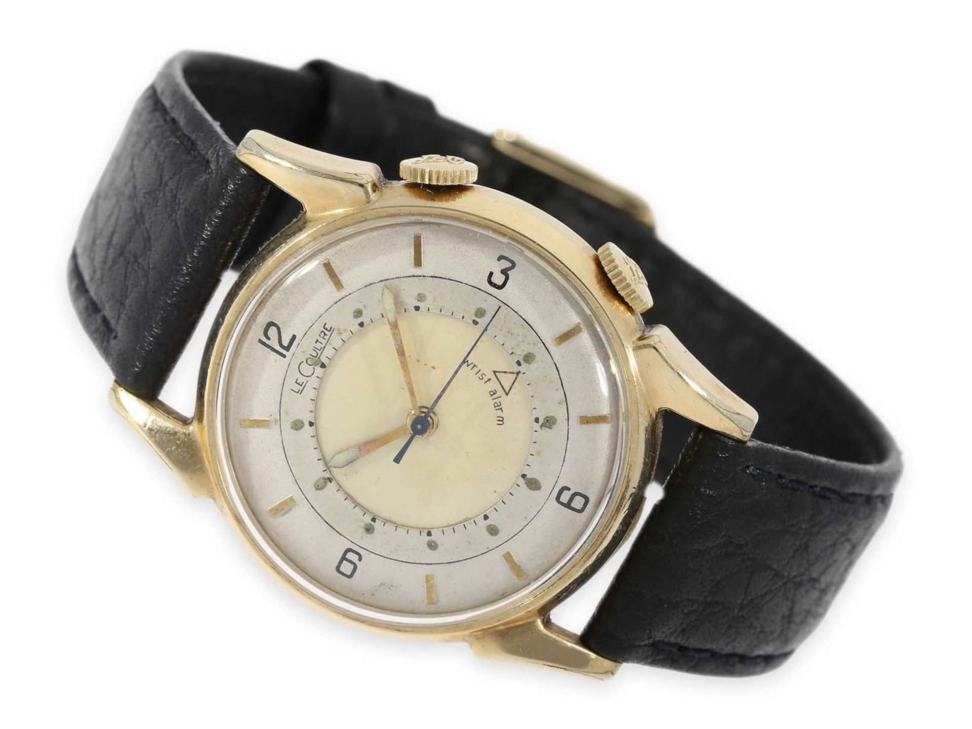 Armbanduhr: seltene, frühe Le Coultre "Memovox -Wristalarm", ca.1950Ca. Ø32mm, 10K goldfilled,