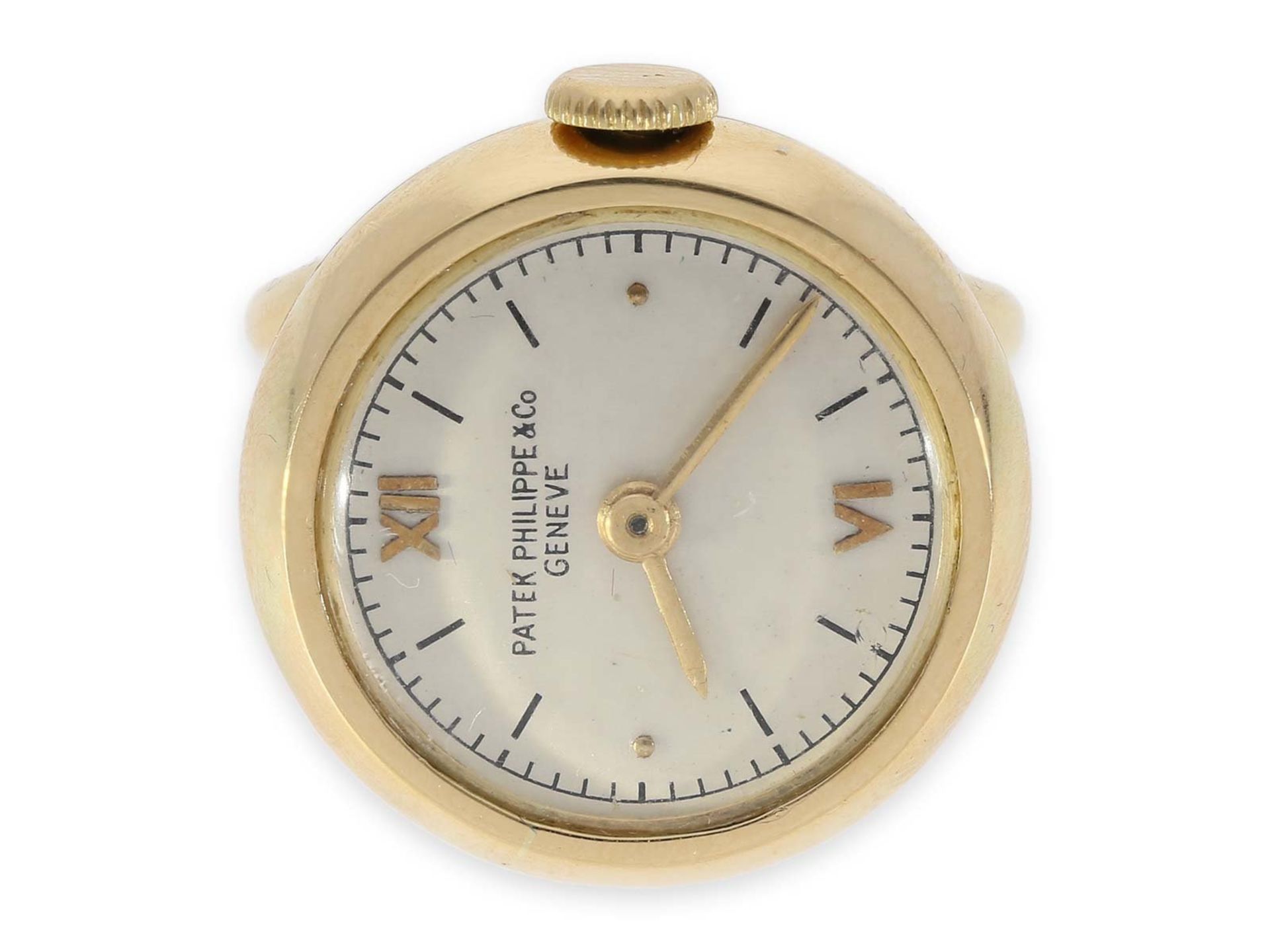 Ringuhr: außergewöhnliche Ringuhr, signiert Patek Philippe, vermutlich 30er JahreCa. Ø20mm, rundes - Bild 2 aus 6