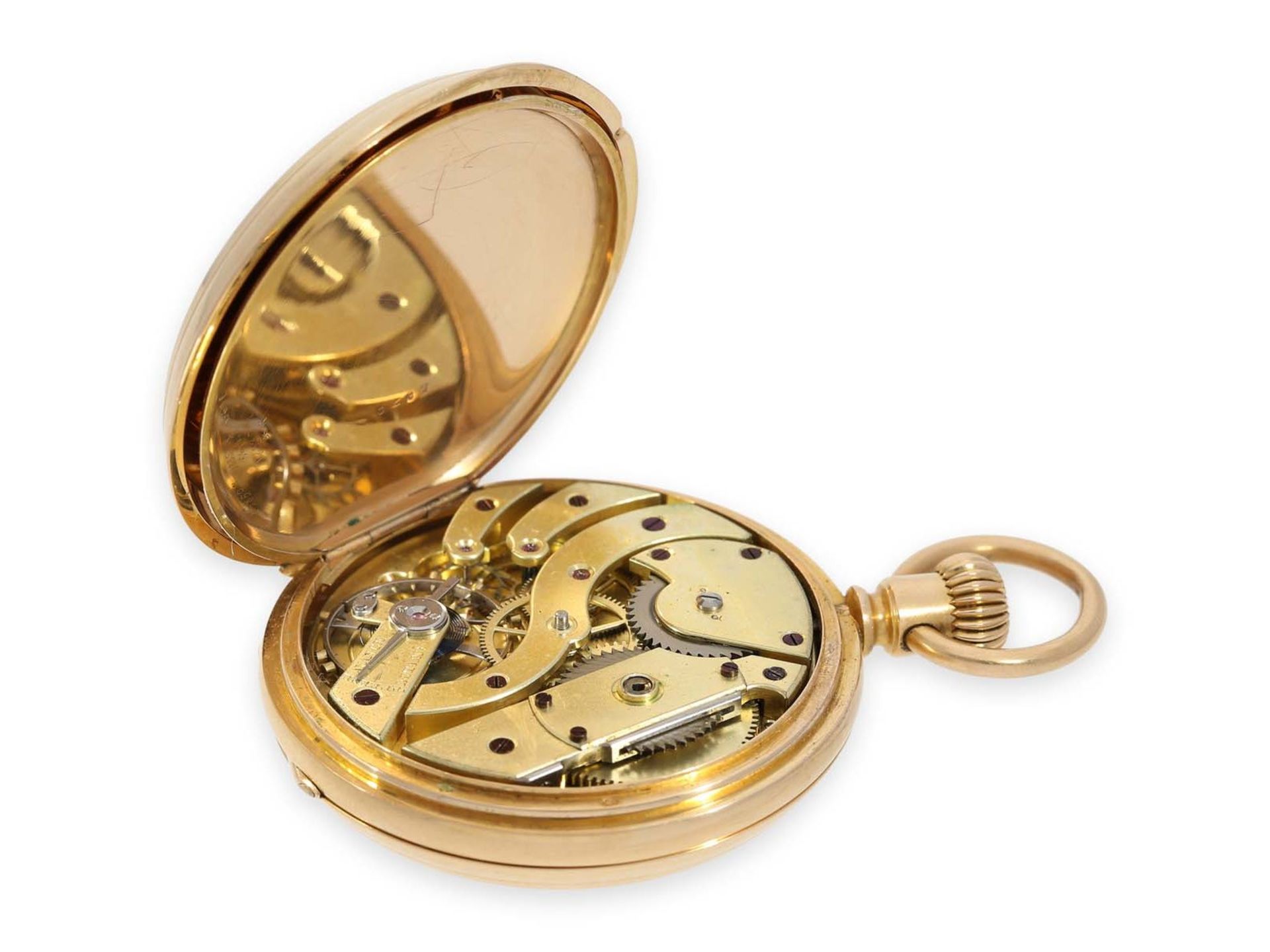 Taschenuhr: frühe Patek Philippe Goldsavonnette, Ankerchronometer No. 45207, ca.1870Ca. Ø50mm, ca. - Bild 7 aus 8