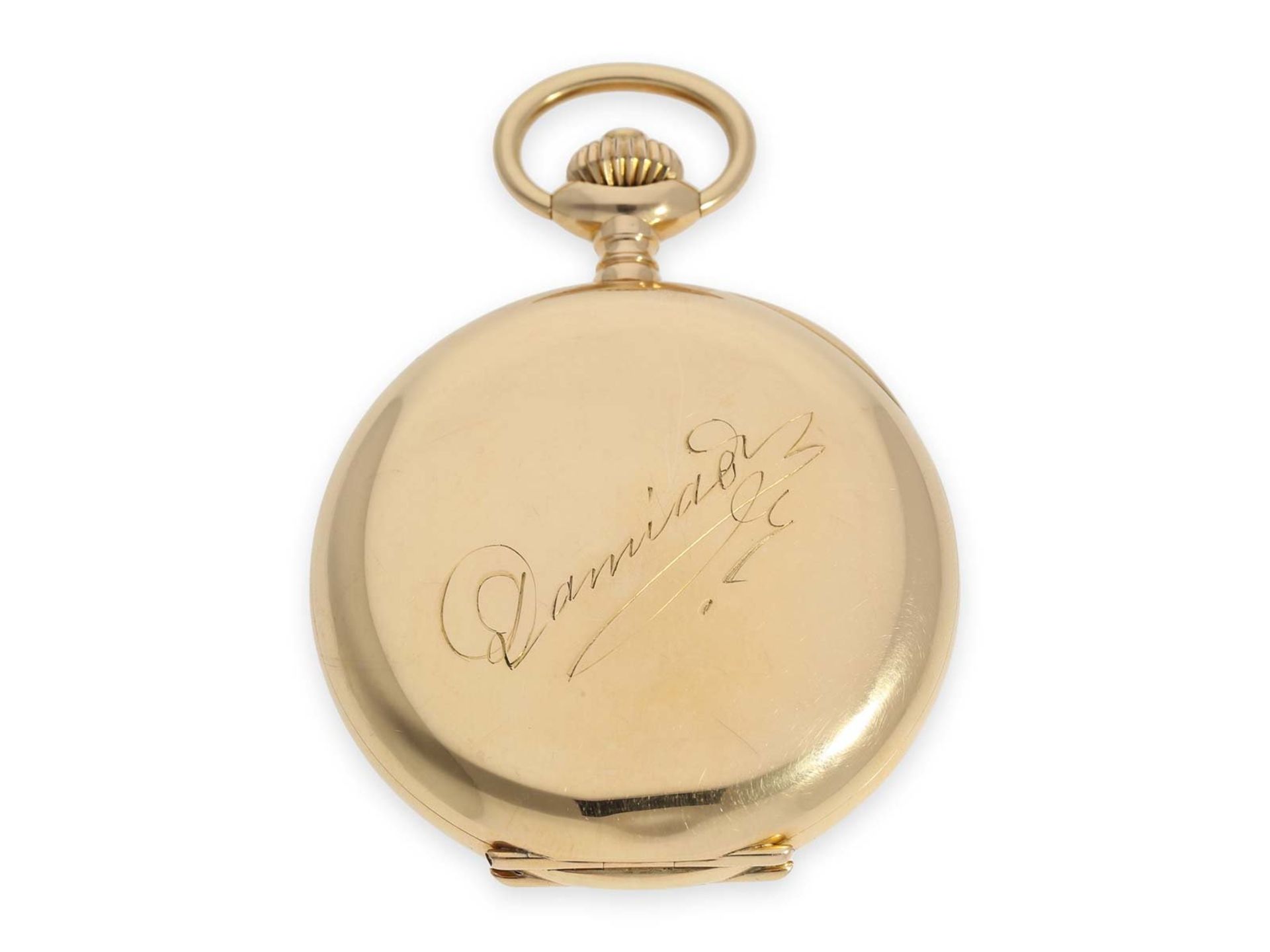 Taschenuhr: sehr schweres Genfer Ankerchronometer besonderer Qualität, "Chronometre Du Bois" Rio - Bild 3 aus 7
