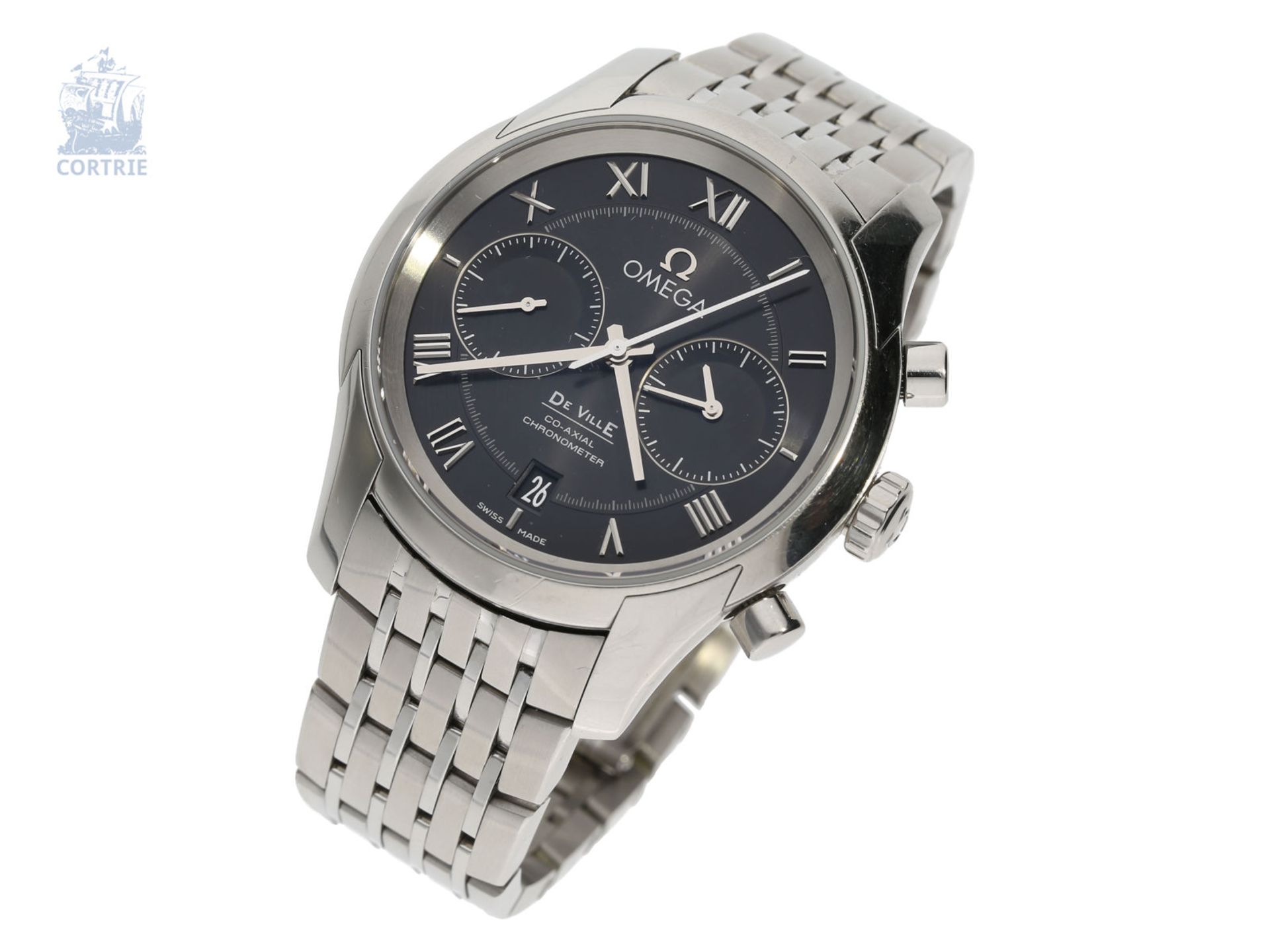 Armbanduhr: sportlicher hochwertiger Chronograph, Omega De Ville Co-Axial Automatik-Chronograph ,