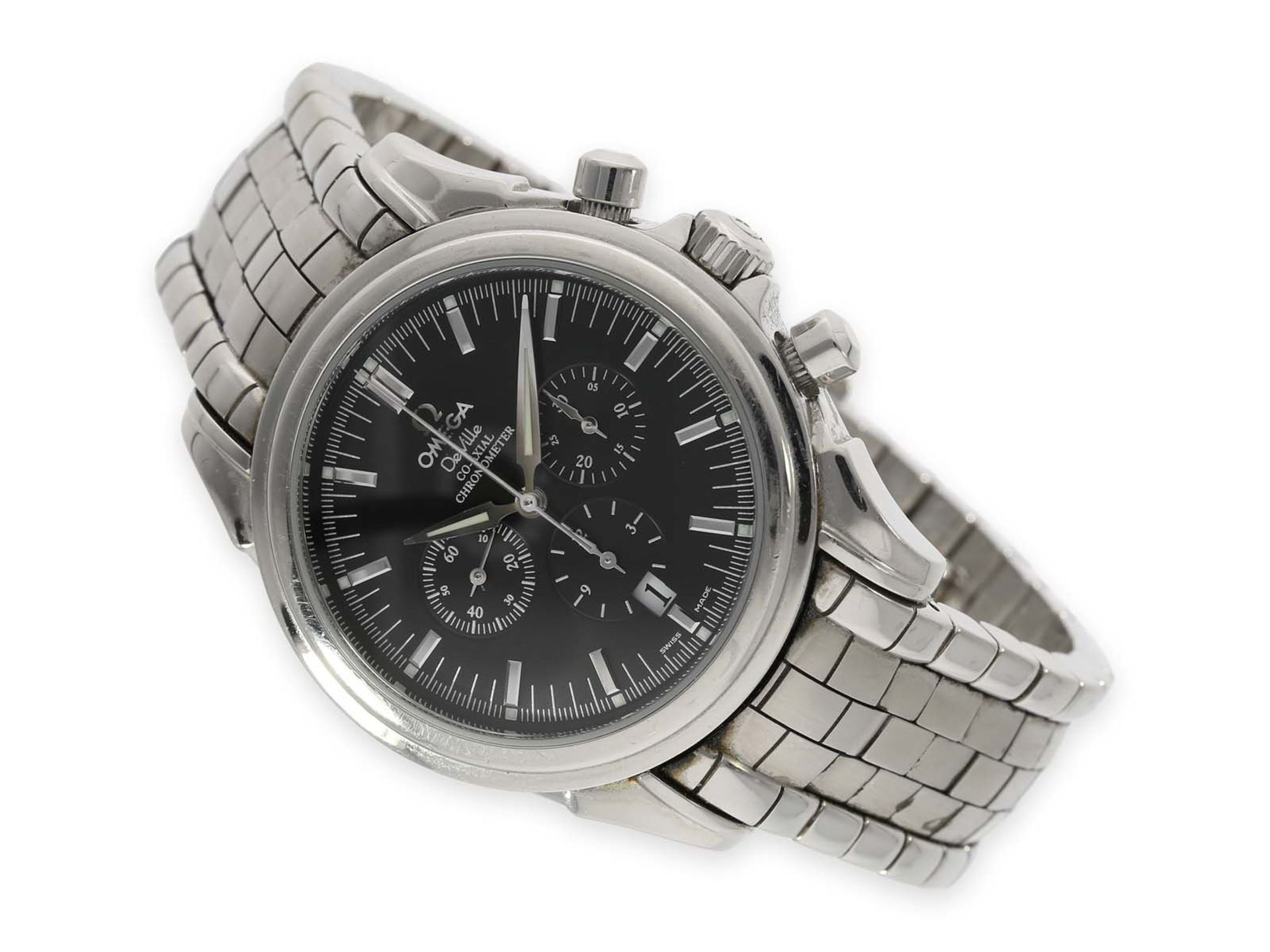 Armbanduhr: sportlicher Omega Automatik-Chronograph, Co-Axial Chronometer Referenz 48415031, - Bild 3 aus 5