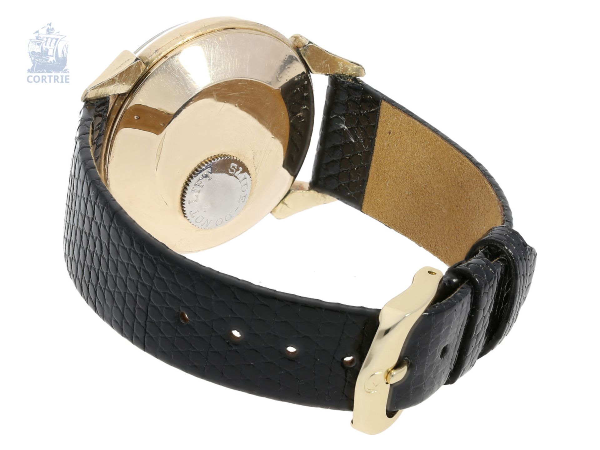 Armbanduhr: frühe, gesuchte vintage Le Coulte "Futurematic", ca.1950Ca. Ø35mm, goldfilled, - Bild 2 aus 2