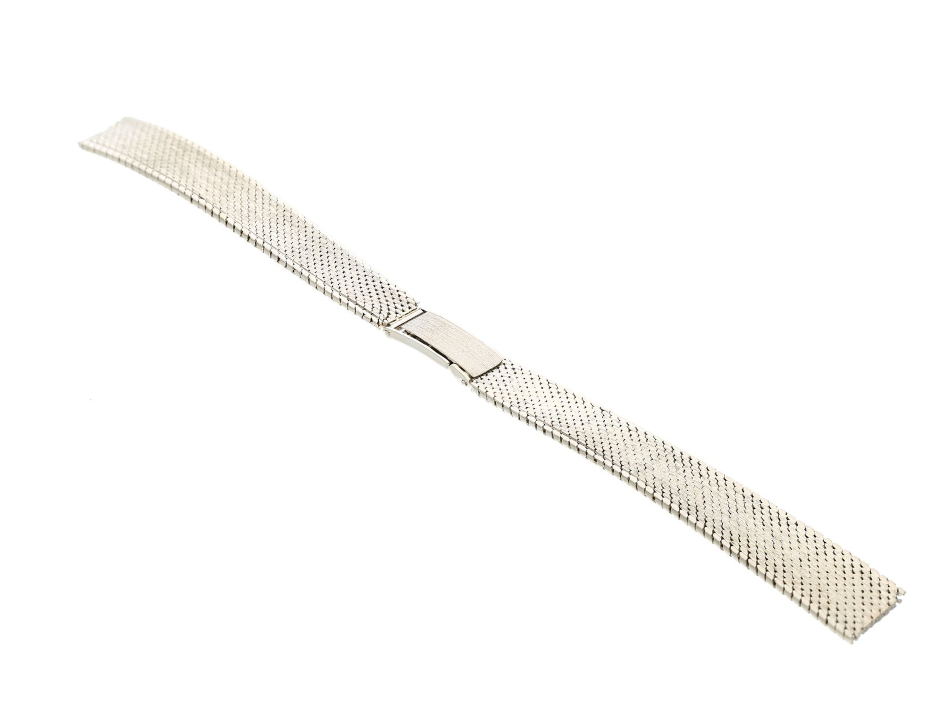 Weißgoldenes Uhrenarmband, 14K Gold, ungetragen aus Auflösung einer alten Goldschmiede.Ca. 17cm