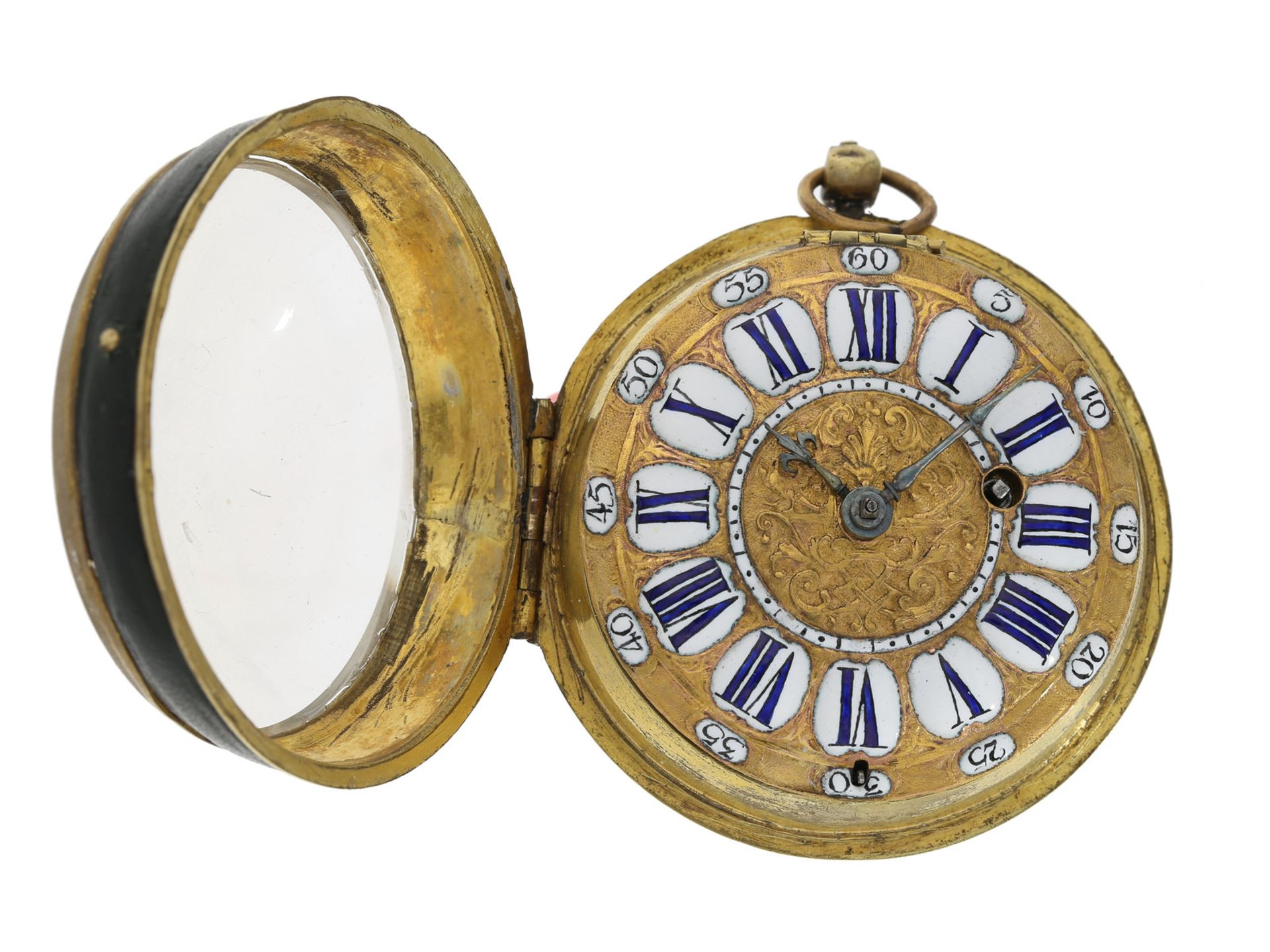 Taschenuhr: ganz frühe französische Oignon Taschenuhr, um 1700, signiert Dutens a ParisCa. 57mm, ca. - Bild 3 aus 6