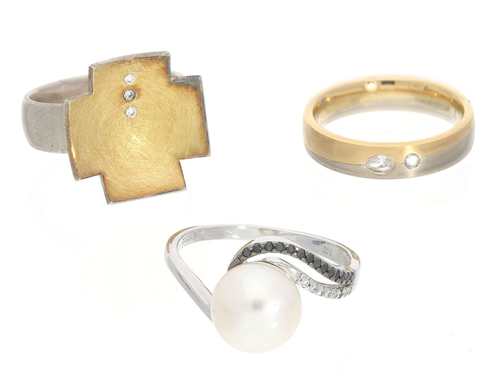 Ring: dekorative und hochwertige Goldschmiederinge, neuwertig und ungetragenKonvolut bestehend aus