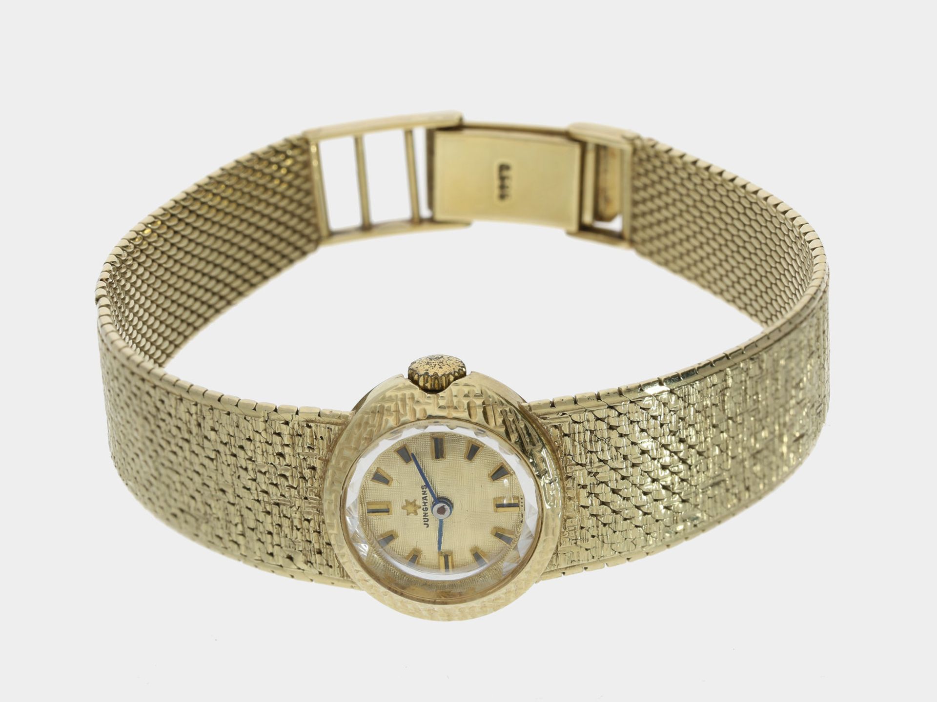 Armbanduhr: hochwertige, 14K goldene vintage Damenuhr von JunghansCa. Ø18mm, ca. 36,6g, 14K Gold,