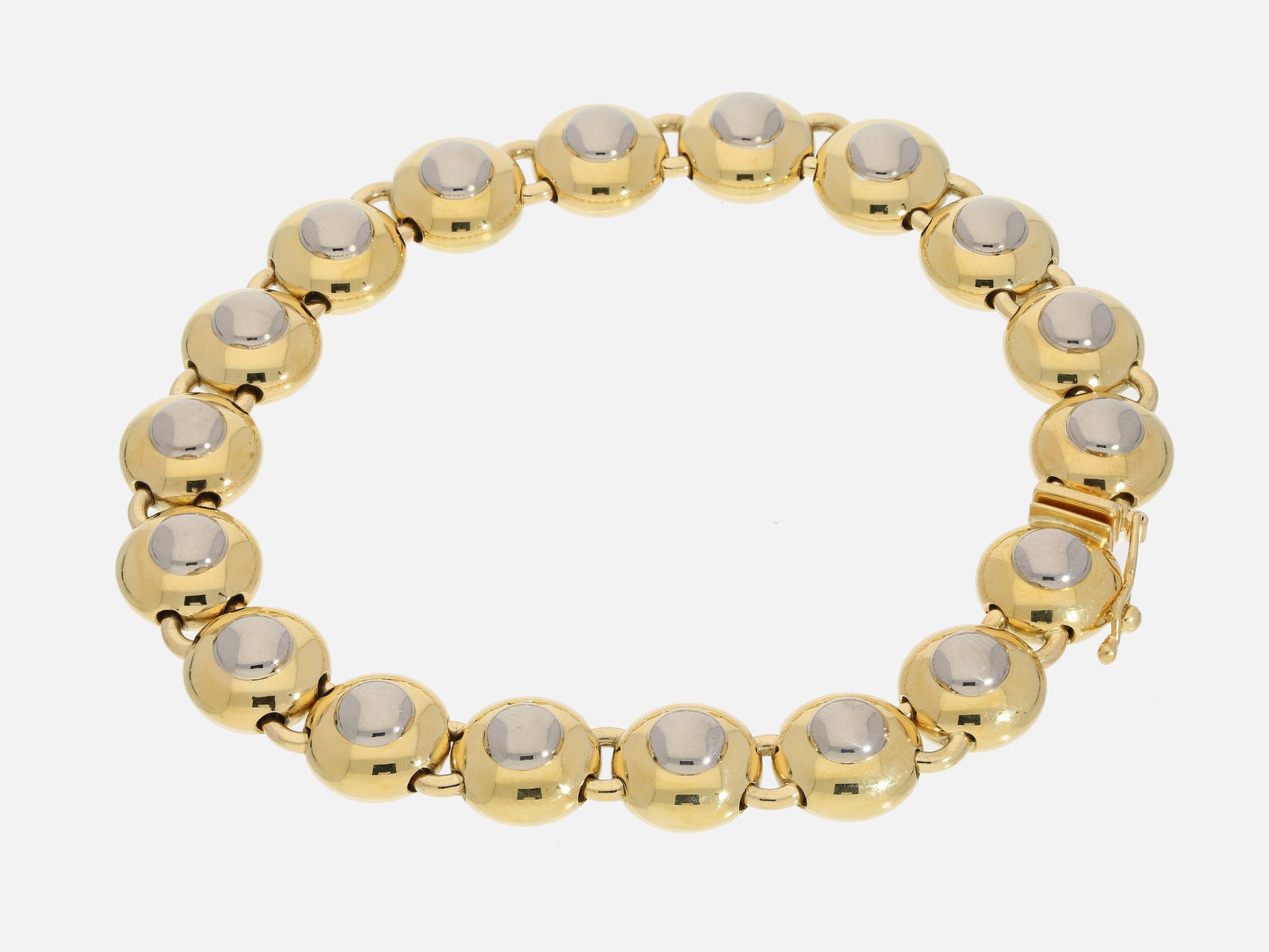 Armband: hochwertiges Designer-Bicolor-Goldarmband, 18K Gold, UNIKAT!Ca. 19,5cm lang, ca. 10mm