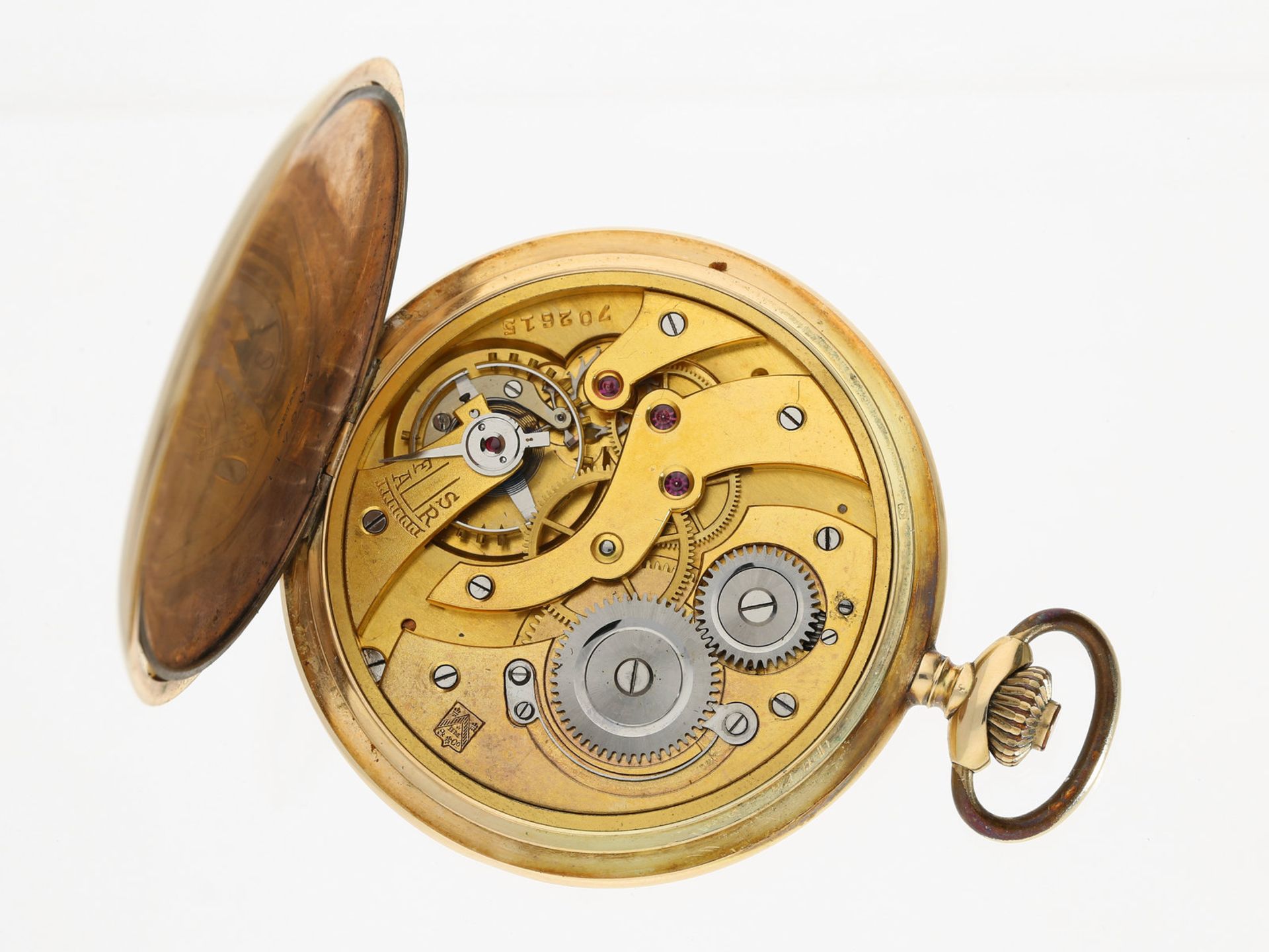 Taschenuhr: hochwertige Goldsavonnette in Chronometerqualität, 30er Jahre, Chronometre Henry Moser - Bild 3 aus 4