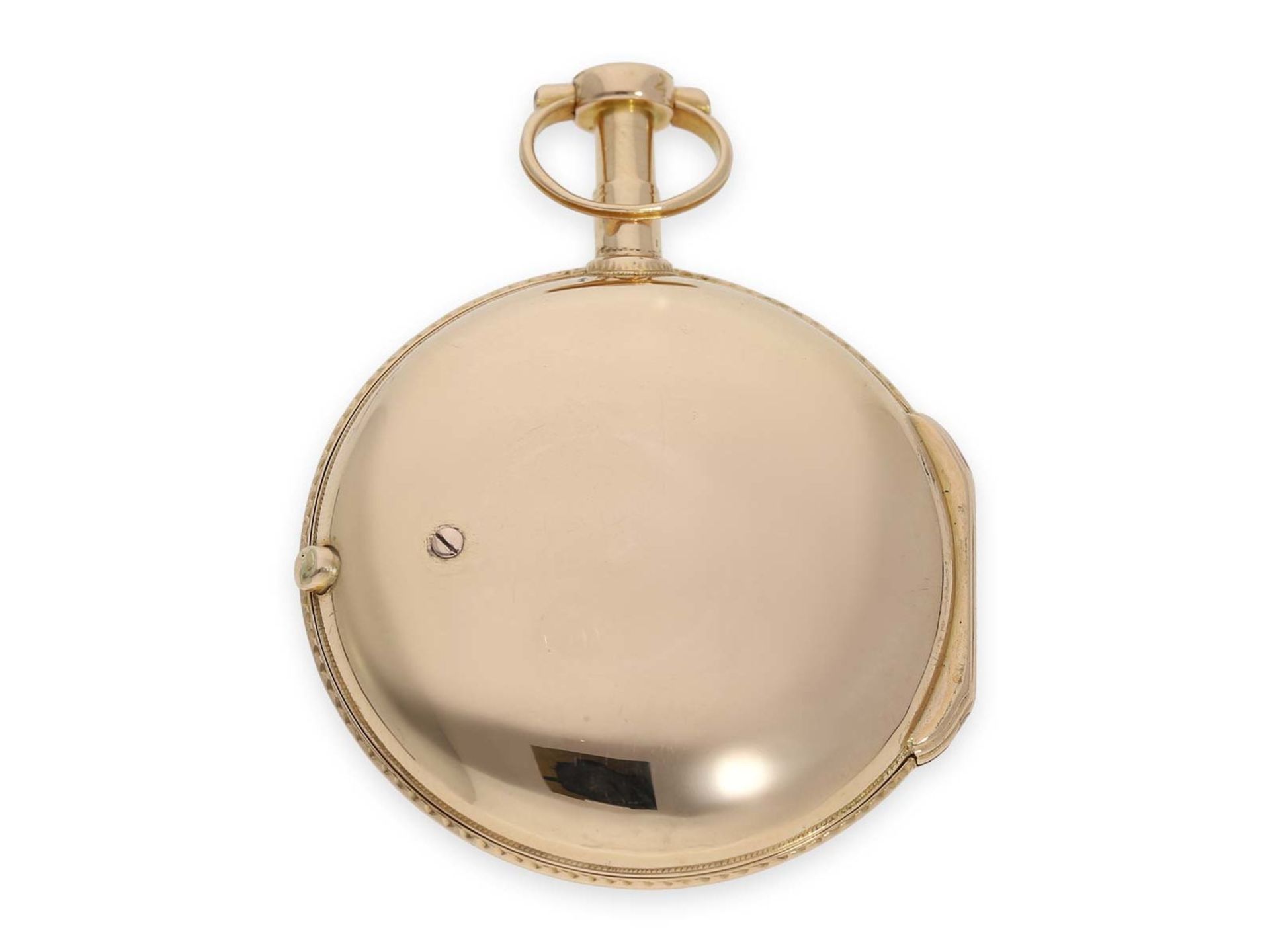 Pocket watch: early, pink gold verge watch, signed Mallet Paris, ca. 1770Ca. Ø43mm, ca. 49g, 18K - Bild 4 aus 4