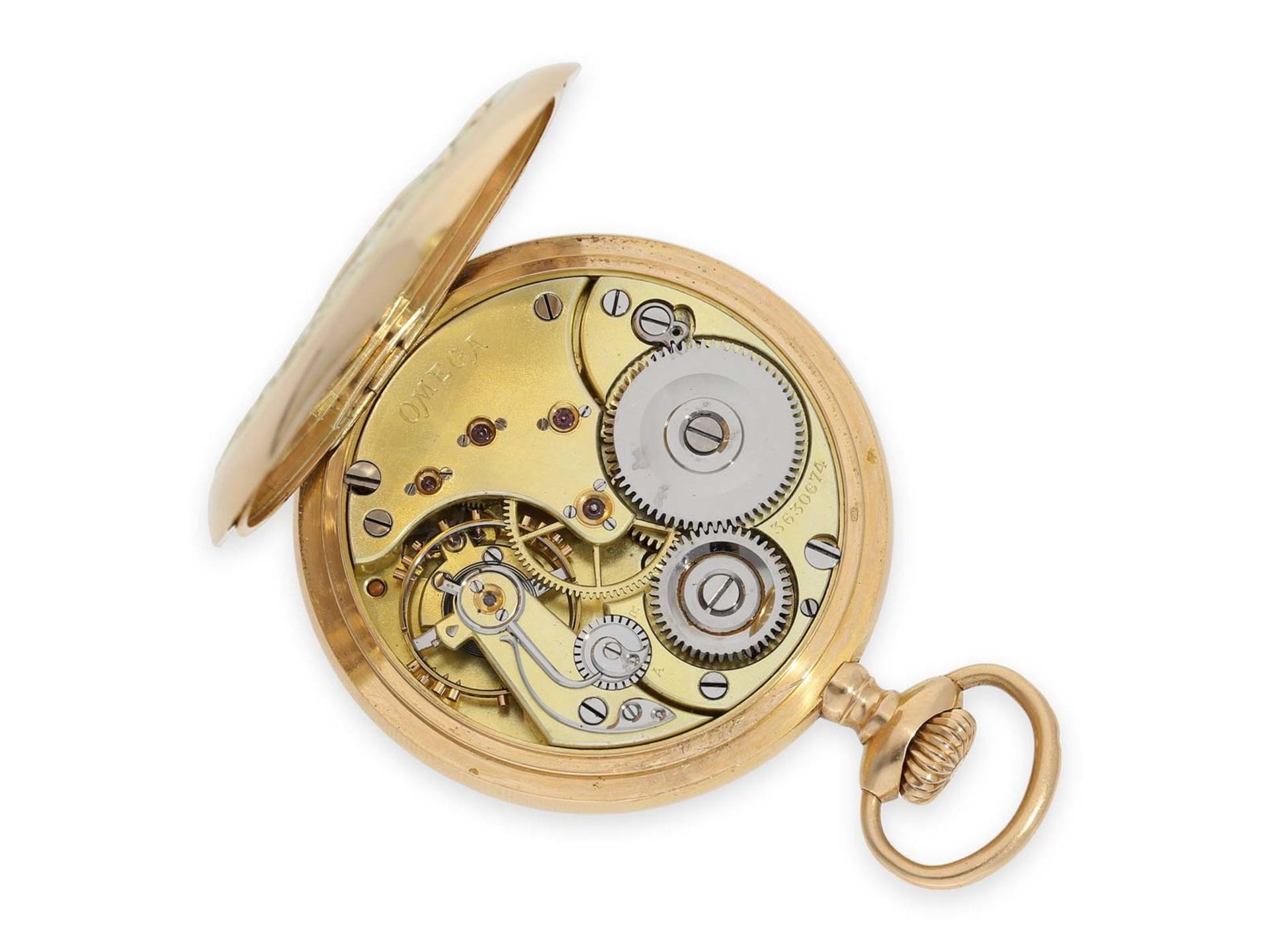 Pocket watch: extremely rare Omega gold marksman watch, limited observatory chronometer, - Bild 2 aus 6