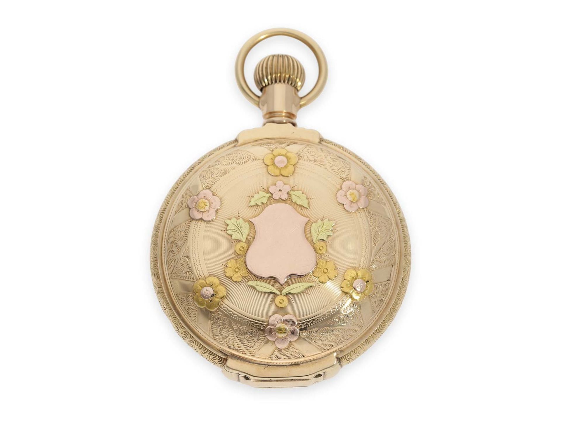 Pocket watch: heavy "Multicolour True Box Hinged" gold hunting case watch in fantastic quality and - Bild 2 aus 7