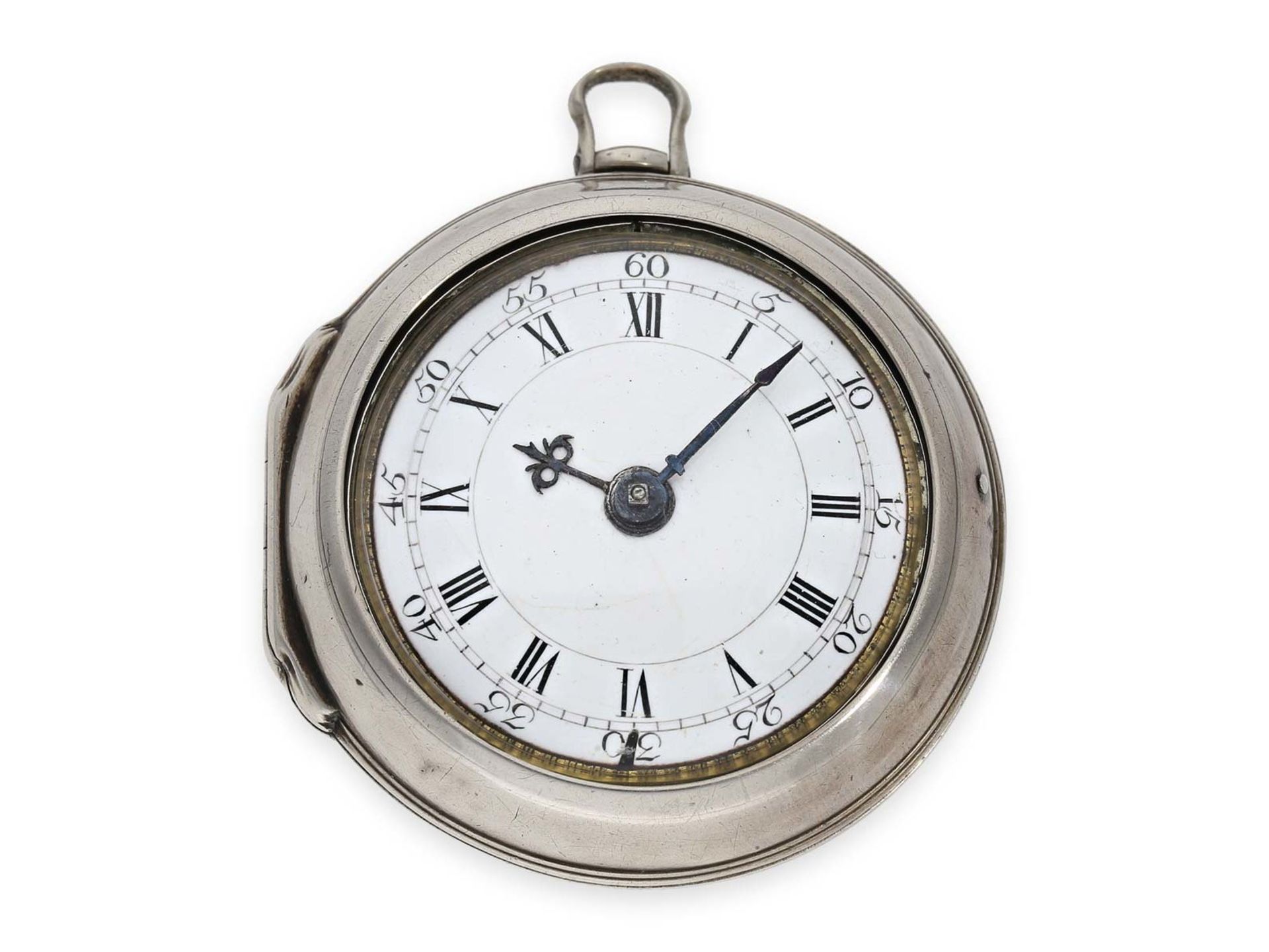 Pocket watch: early London pair case verge watch with rare signature, G. Graham London No. 2013,