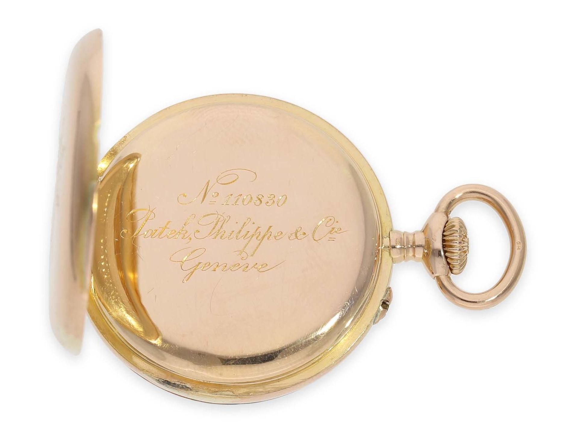 Pocket watch: pink gold Patek Philippe lady's watch with very rare calibre, Geneva around 1895Ca. - Bild 5 aus 6