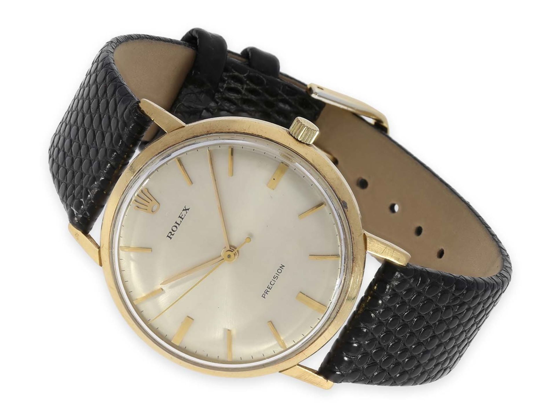 Wristwatch: vintage Rolex "Precision" man's watch Ref. 9708 in rare 18K gold version with original - Bild 2 aus 5