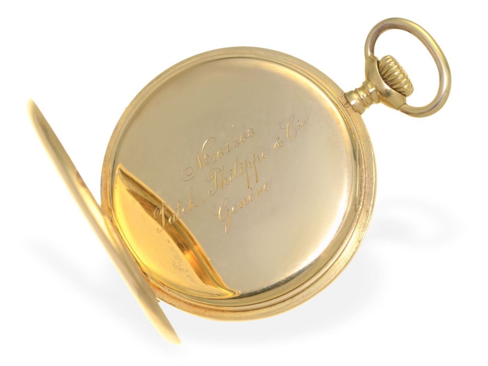 Pocket watch: very rare Patek Philippe Ankerchronometer "Gondolo" with original box, Geneve - Bild 4 aus 5