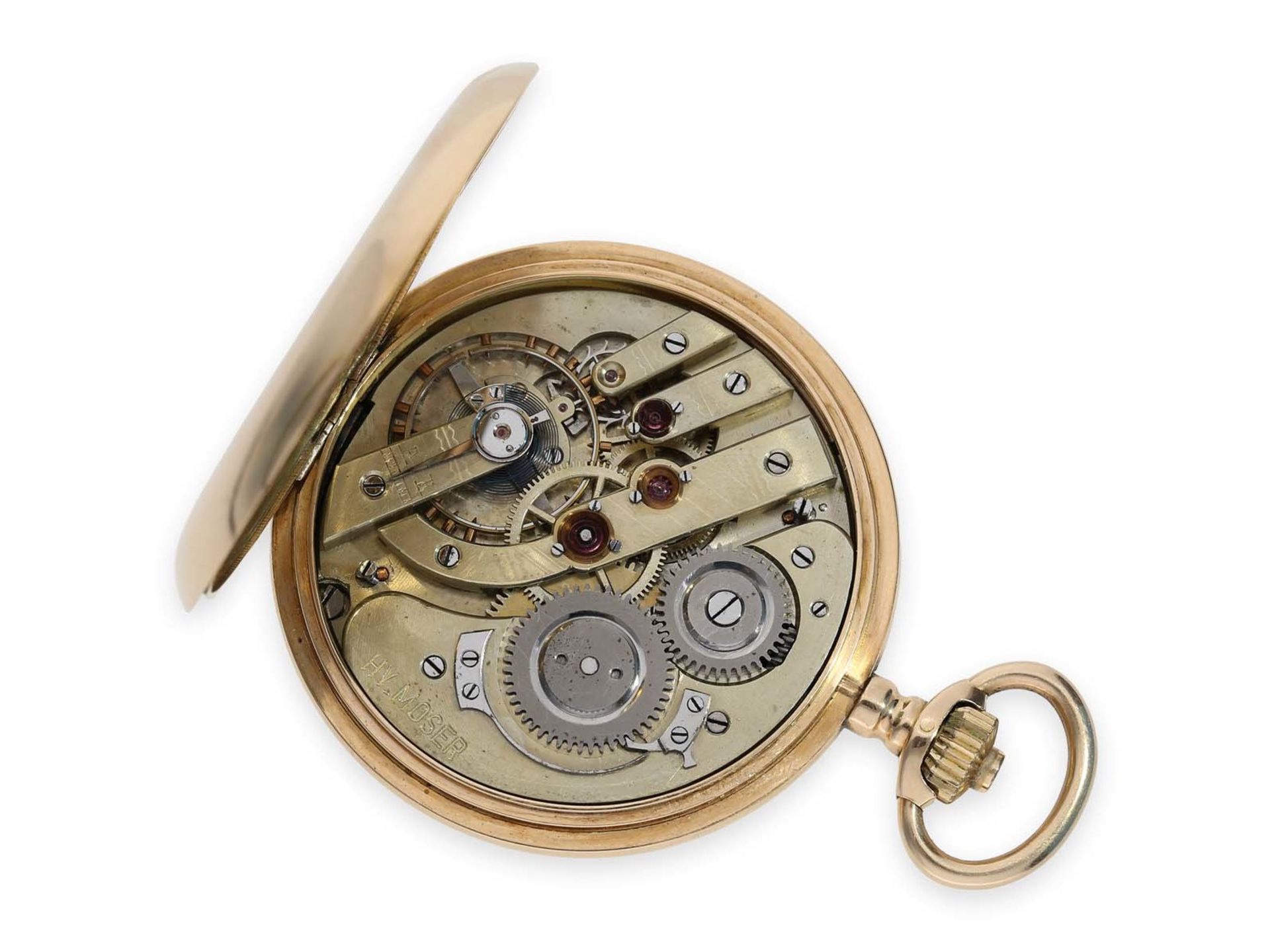 Pocket watch: especially heavy and extremely massive Ankerchronometer by Henry Moser, ca. 1905Ca. - Bild 2 aus 6