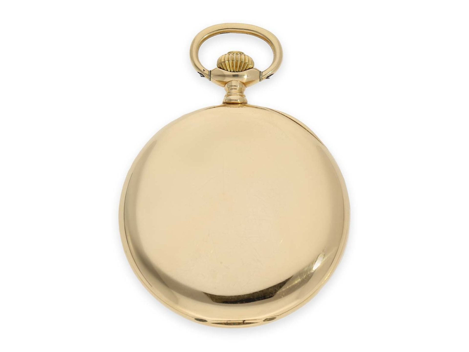 Pocket watch: 18K Zenith gold hunting case watch, ca. 1910Ca. Ø51.5mm, ca. 86g, 18K gold, all 3 lids - Bild 7 aus 7