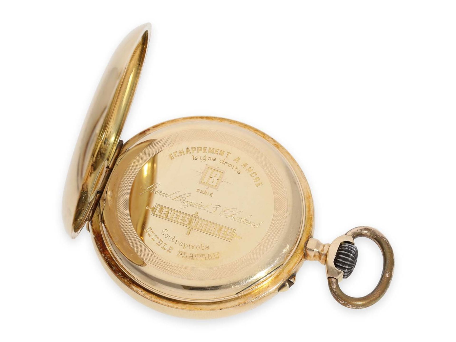 Pocket watch: early pink gold precision pocket watch, signed J. Calame Robert, Ankerchronometer - Bild 4 aus 6