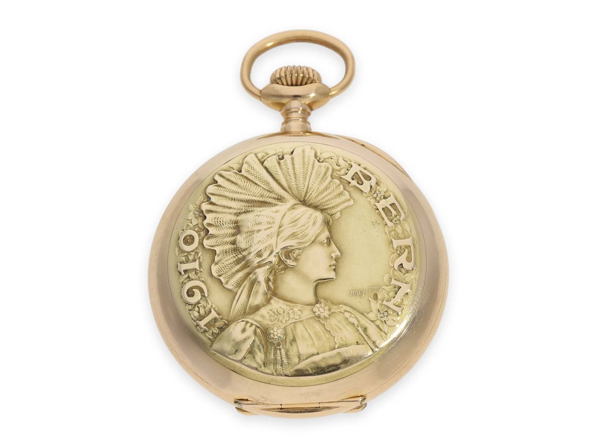 Pocket watch: extremely rare Omega gold marksman watch, limited observatory chronometer, - Bild 5 aus 6