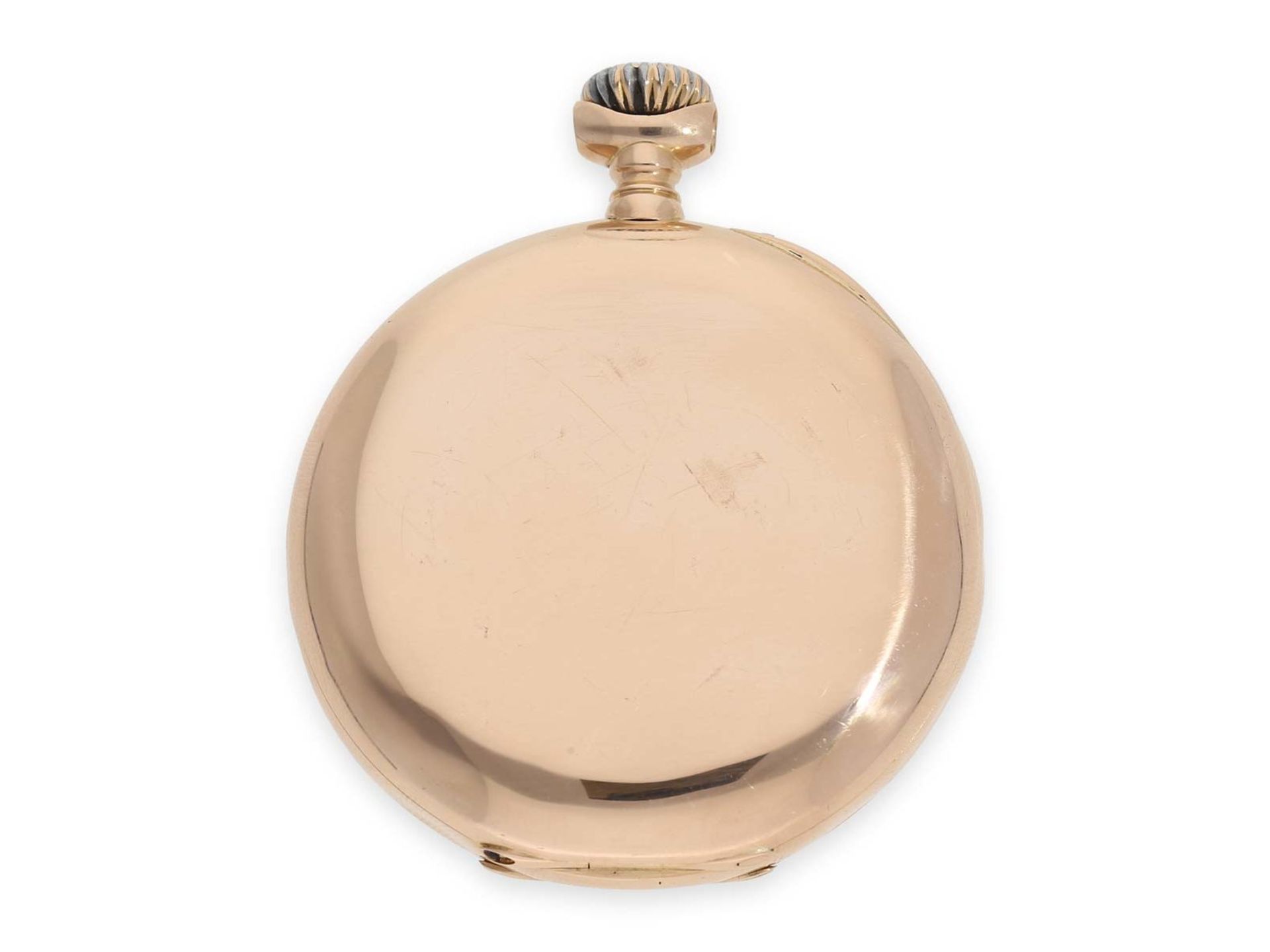 Pocket watch: pink gold Patek Philippe Ankerchronometer with rare calibre, original box and original - Bild 7 aus 7