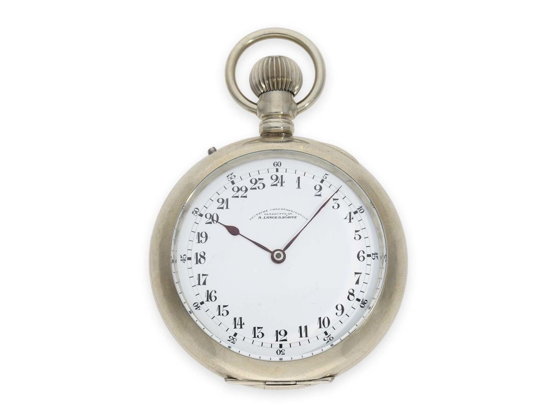 Pocket watch: Glashütte rarity, A. Lange & Söhne pocket watch with 24-hours dial, 1 of only 10