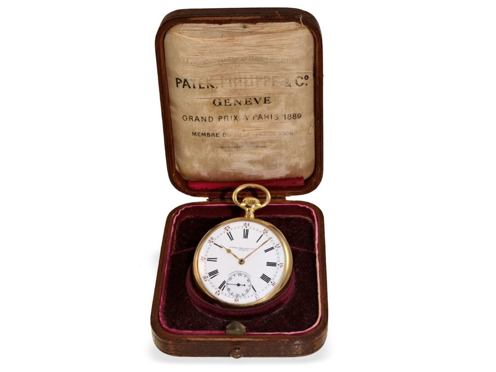 Pocket watch: very rare Patek Philippe Ankerchronometer "Gondolo" with original box, Geneve - Bild 5 aus 5