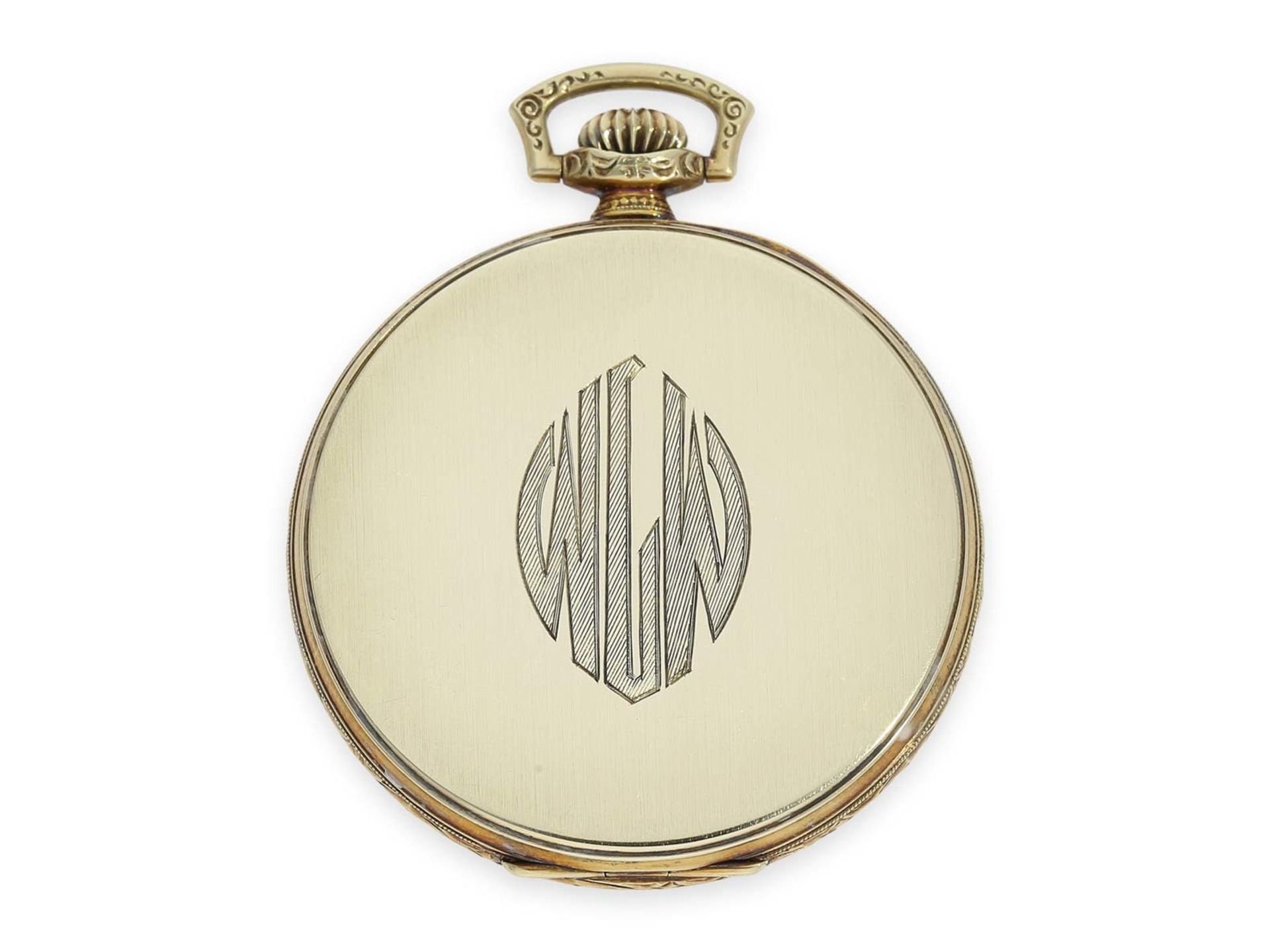 Pocket watch: completely original preserved Art Deco man's set with golden dress watch, watch - Image 5 of 7