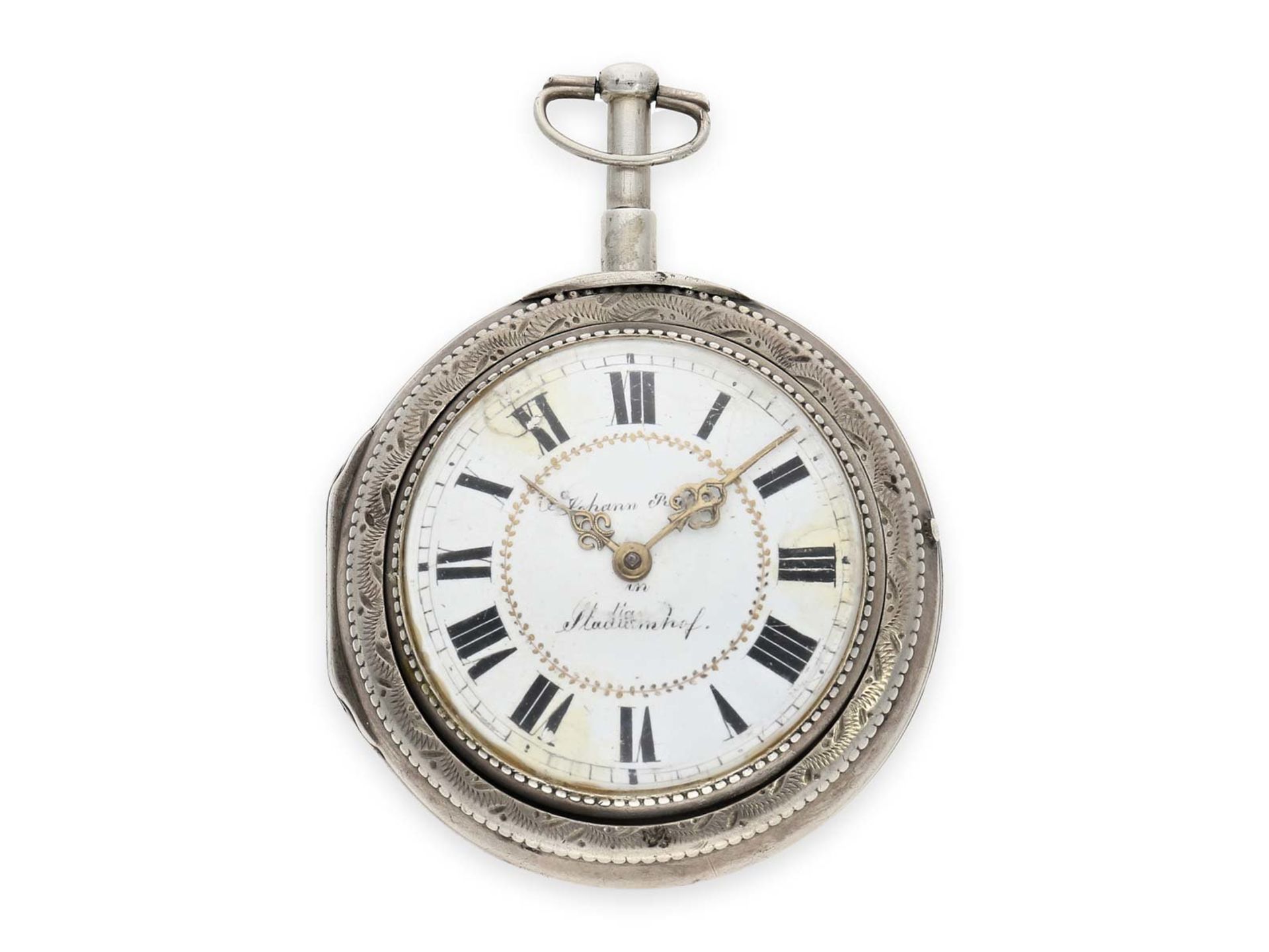 Pocket watch: exceptionally large and rare South German verge watch with very rare a toc & a tact