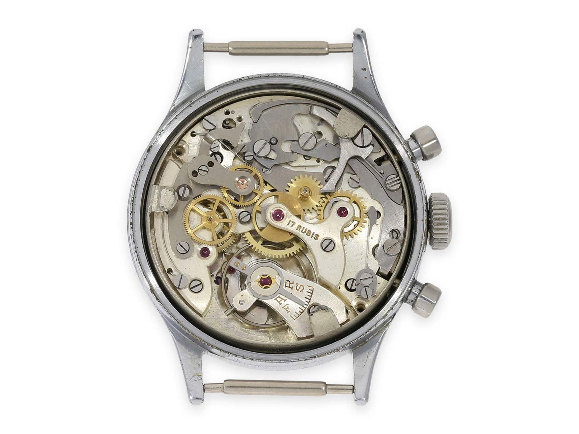 Wristwatch: very beautiful and large rare Geneva stainless steel chronograph, Baume & Mercier, - Bild 2 aus 4