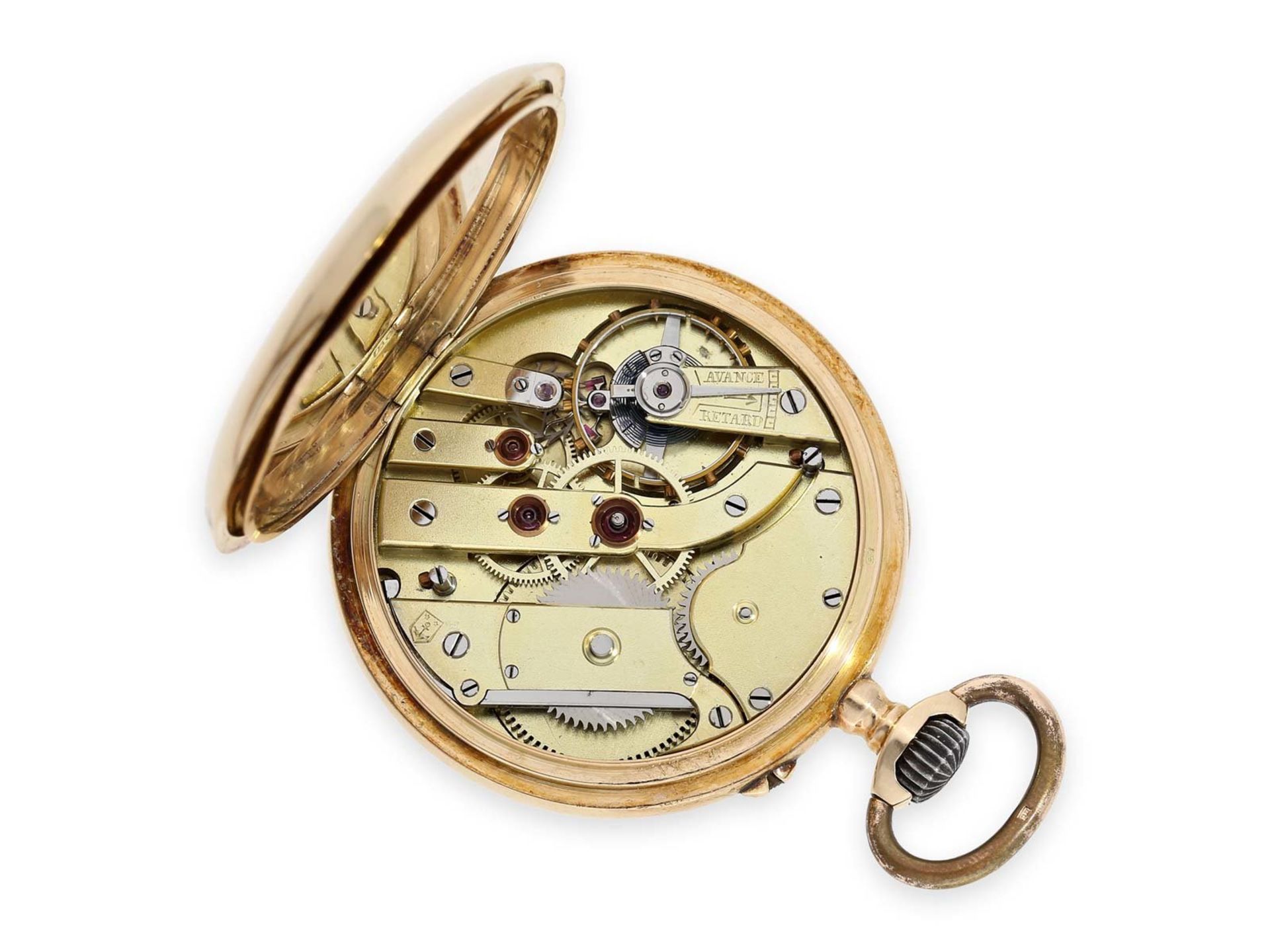 Pocket watch: early pink gold precision pocket watch, signed J. Calame Robert, Ankerchronometer - Bild 2 aus 6