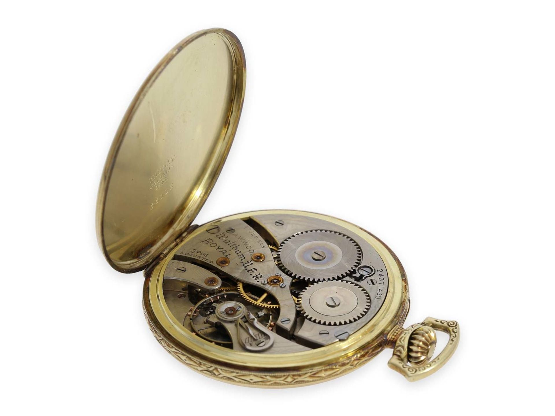 Pocket watch: completely original preserved Art Deco man's set with golden dress watch, watch - Bild 4 aus 7