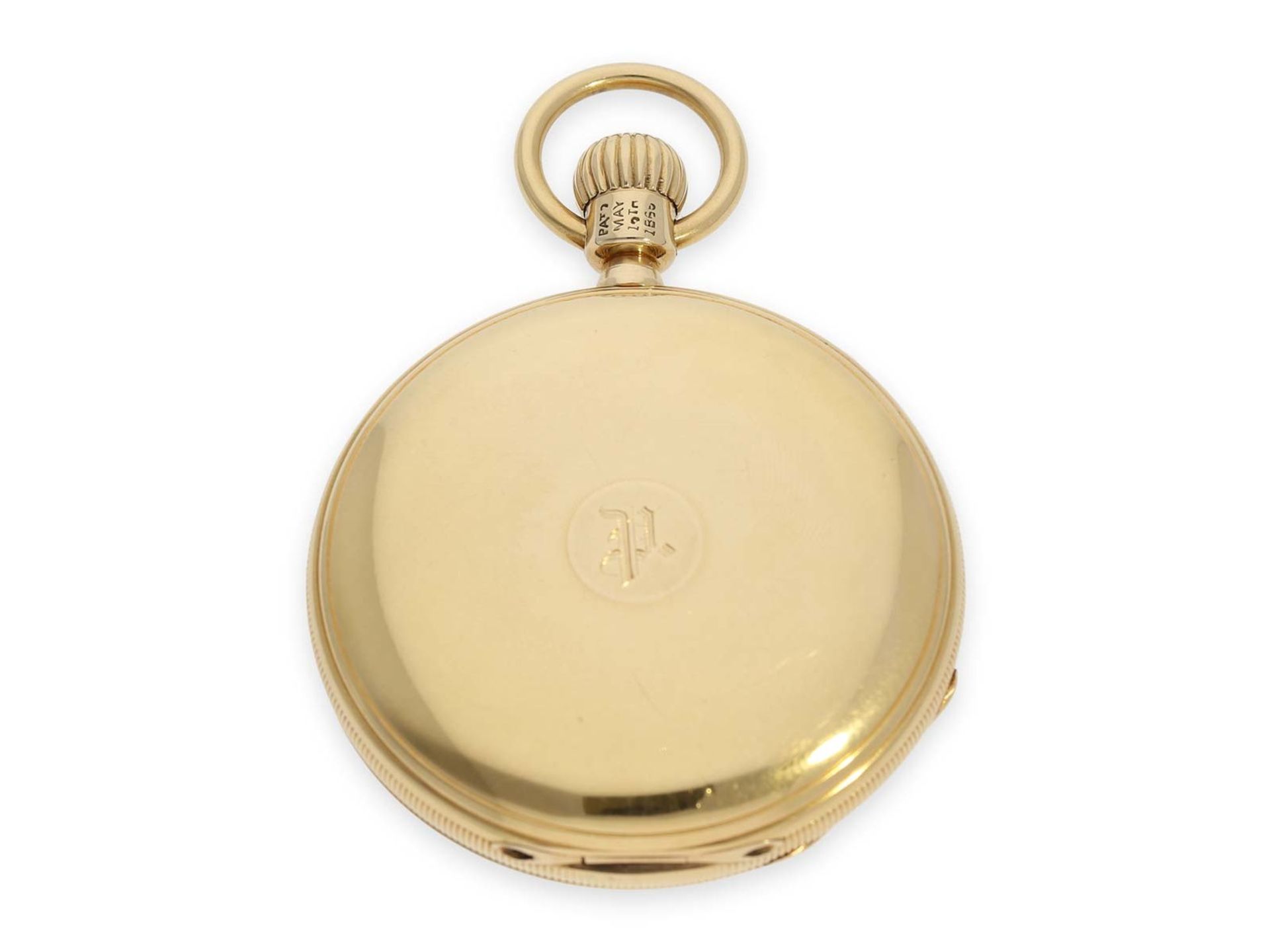 Pocket watch: exceptionally early and heavy A. Lange Dresden gold hunting case watch in best - Bild 7 aus 8