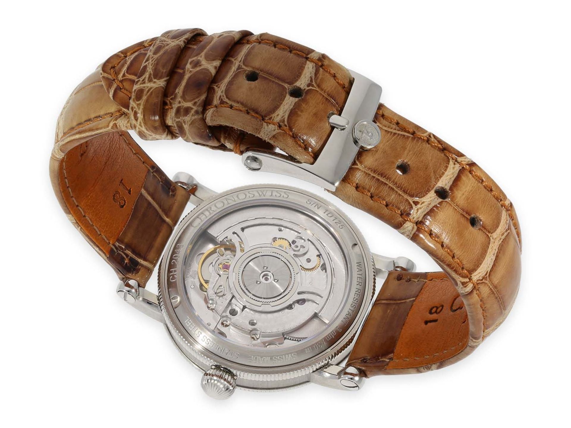 Wristwatch: like new, unworn Chronoswiss "Kairos" in steel, Ref. CH2043, new with original label, - Bild 2 aus 2