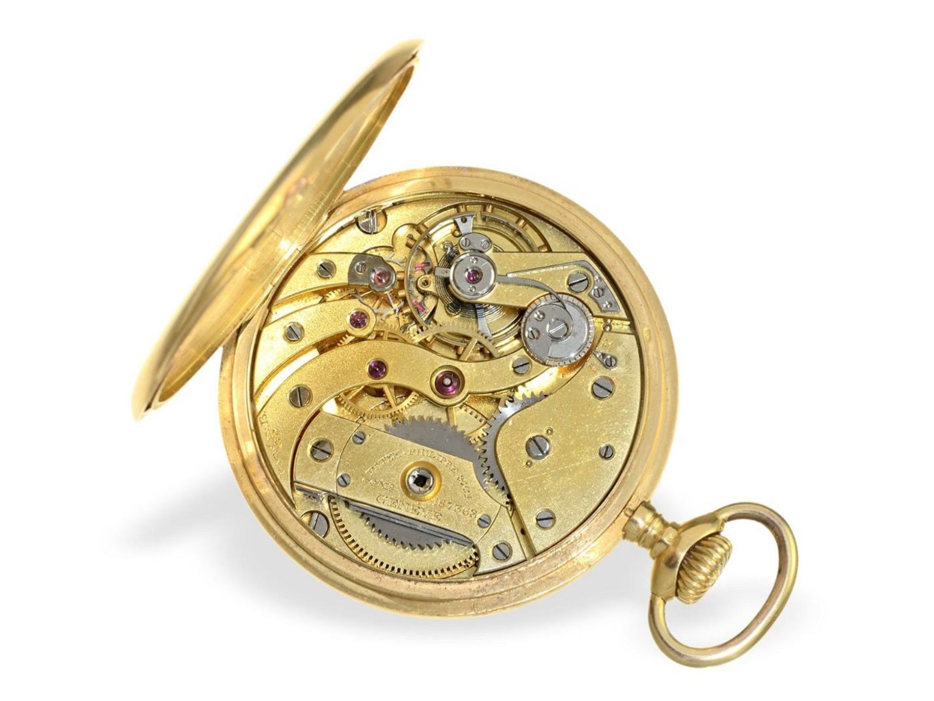 Pocket watch: very rare Patek Philippe Ankerchronometer "Gondolo" with original box, Geneve - Bild 2 aus 5