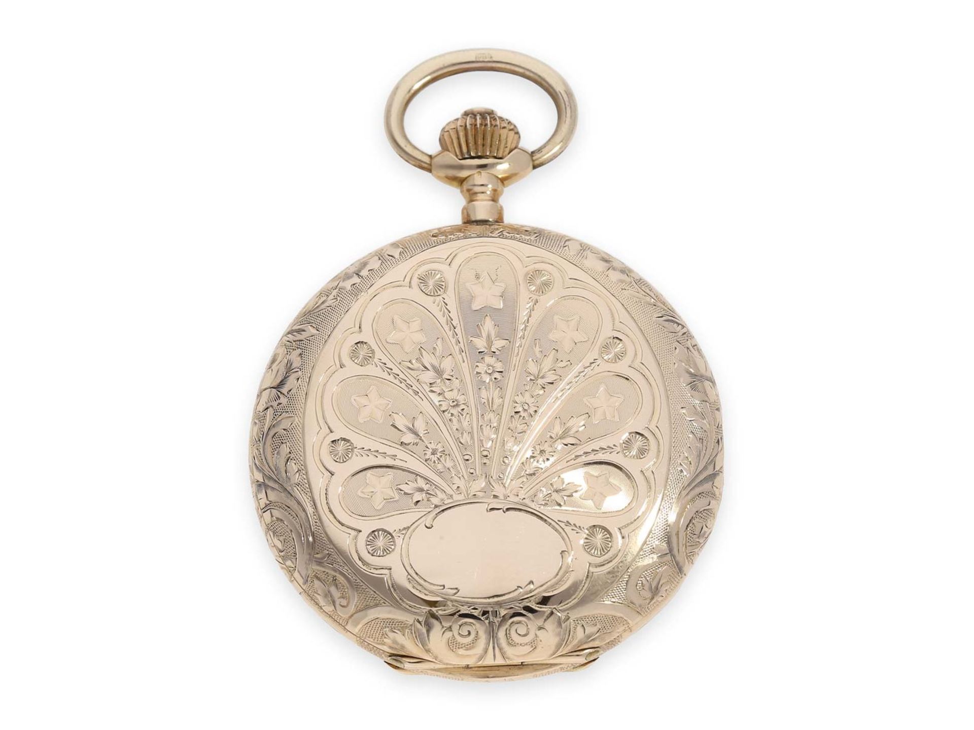 Pocket watch: pink gold Art Nouveau splendour hunting case watch with fine quality case, Switzerland - Bild 6 aus 7