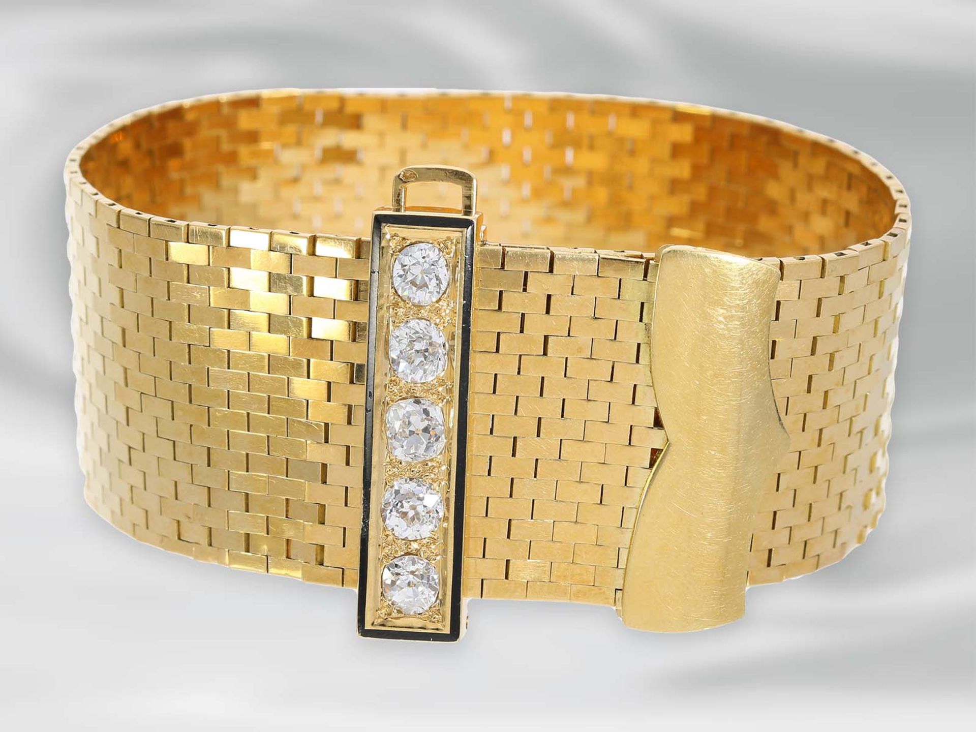 Armband: Van Cleef & Arpels, luxuriöses vintage Goldarmband "Ludo" mit Diamanten, ca. 2ct, ca. - Bild 6 aus 6