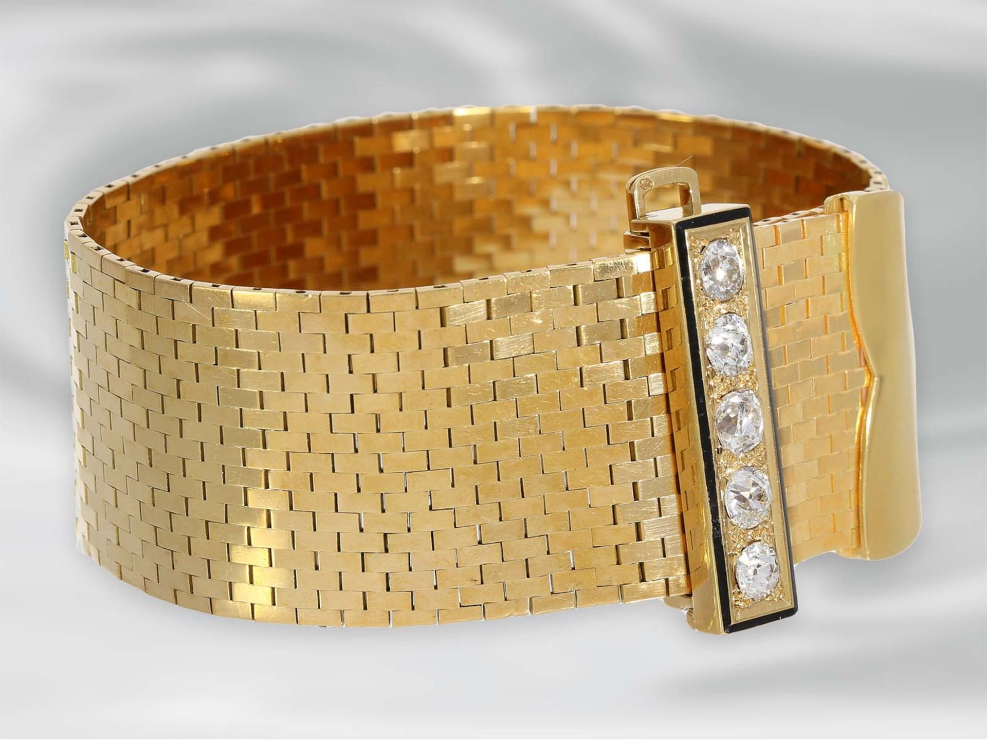 Armband: Van Cleef & Arpels, luxuriöses vintage Goldarmband "Ludo" mit Diamanten, ca. 2ct, ca.