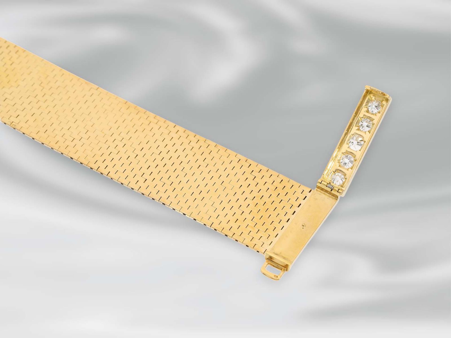 Armband: Van Cleef & Arpels, luxuriöses vintage Goldarmband "Ludo" mit Diamanten, ca. 2ct, ca. - Bild 2 aus 6