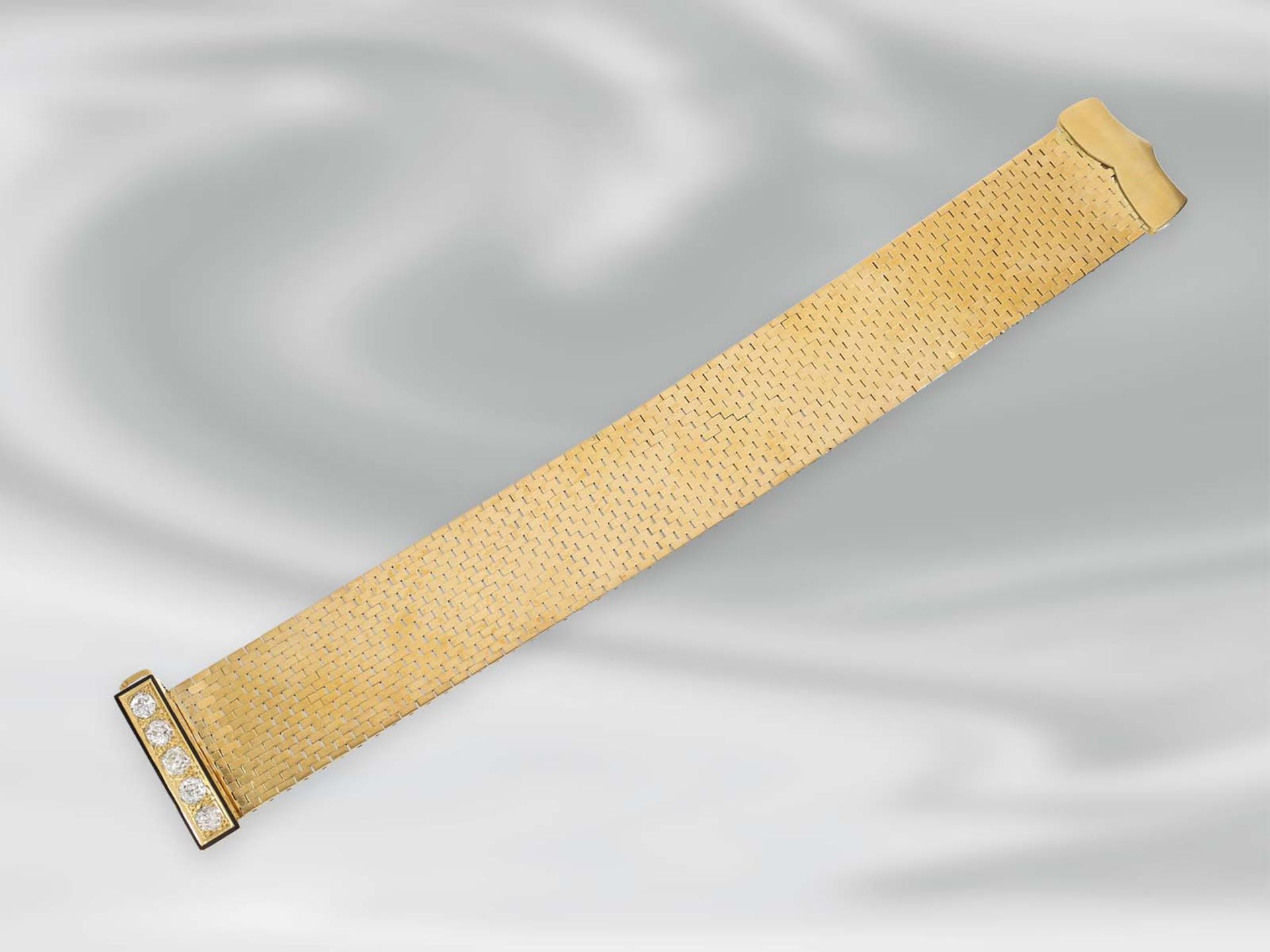 Armband: Van Cleef & Arpels, luxuriöses vintage Goldarmband "Ludo" mit Diamanten, ca. 2ct, ca. - Bild 5 aus 6