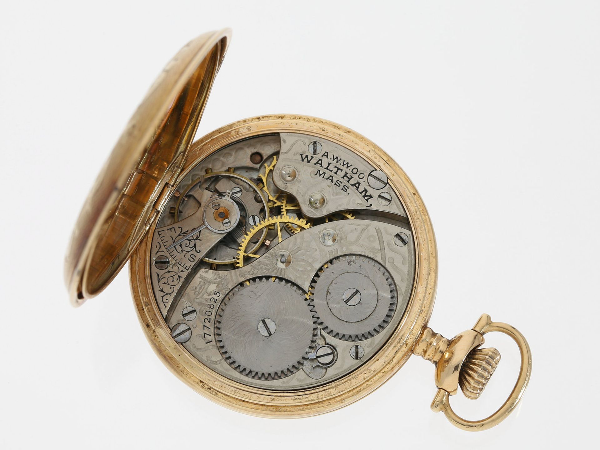 Taschenuhr: amerikanische Damensavonnette aus der Zeit des Jugendstils, Marke Waltham, 14K GoldCa. - Image 3 of 3