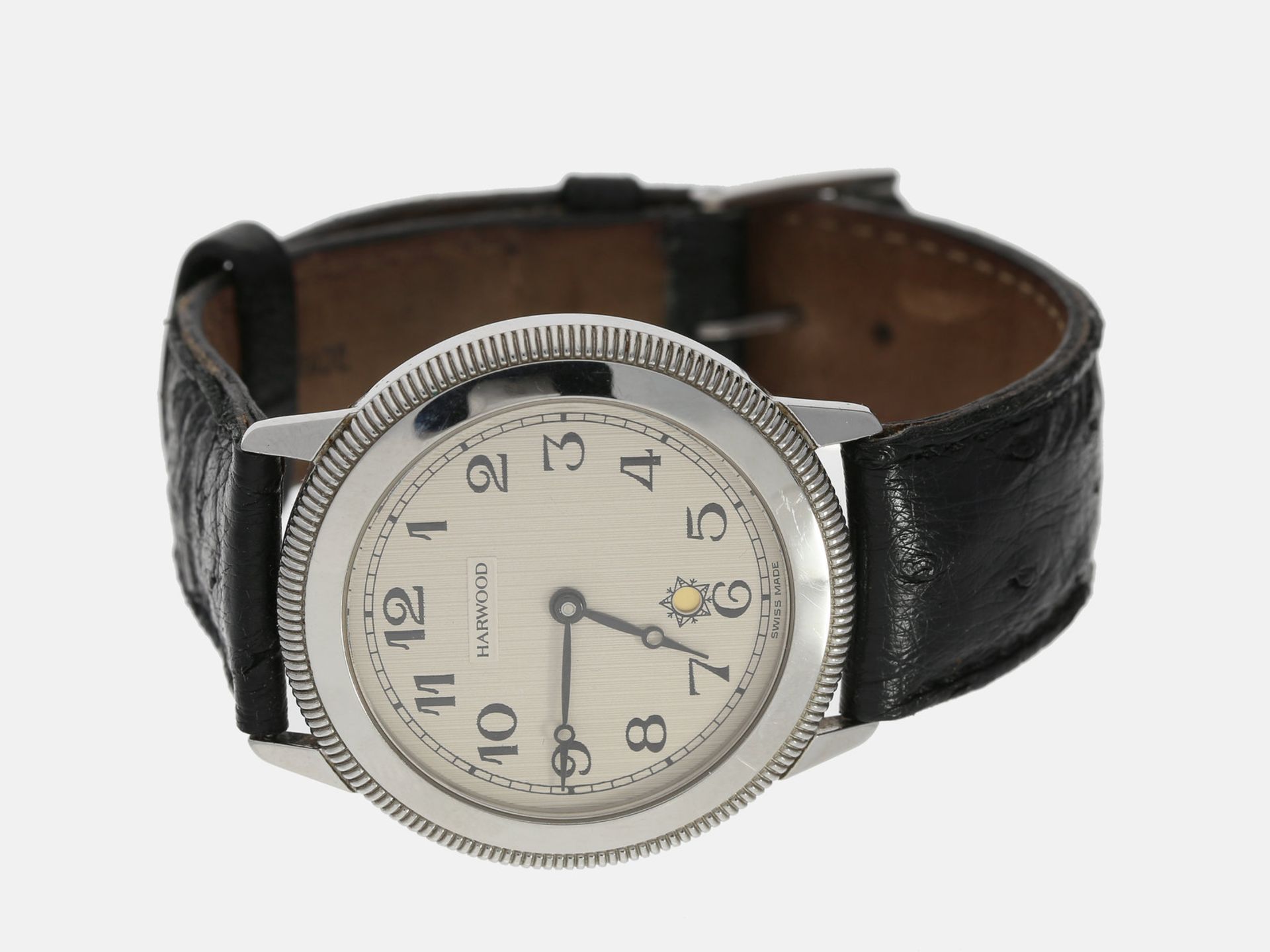 Armbanduhr: vintage Fortis "Harwood 1926" Automatik-ArmbanduhrCa. Ø34mm, Stahl, Glasboden,